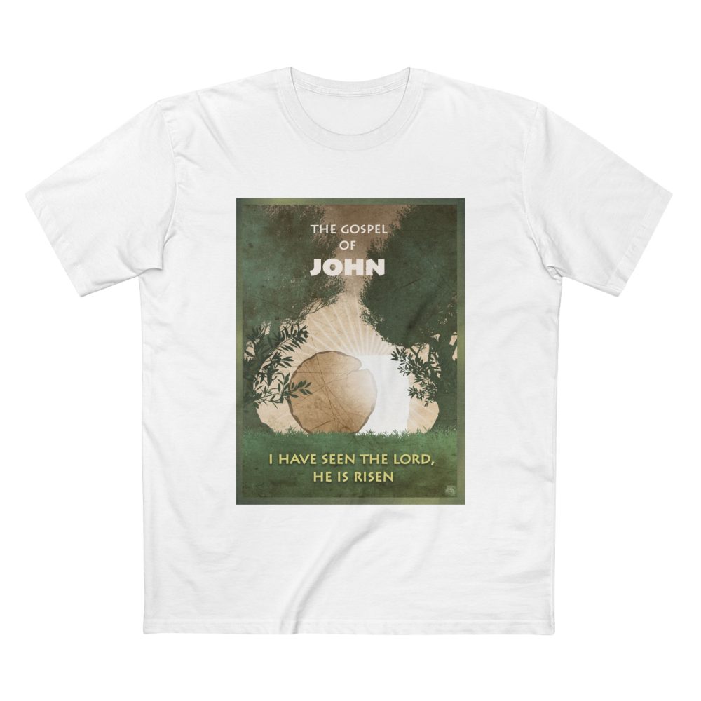 Halo House The Gospel of John Christian T Shirt featuring inspirational Bible scripture faith design
