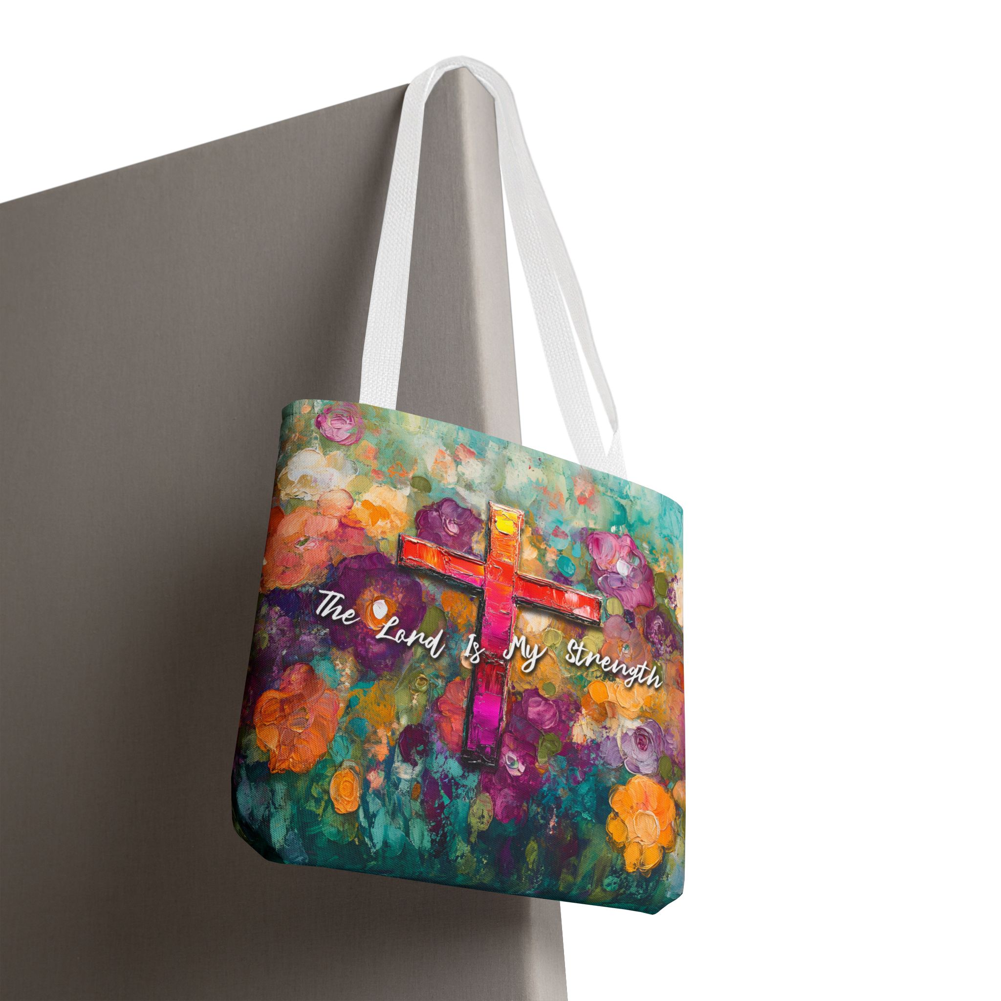 The Lord is My Strength Christian Tote Bag - Inspirational Faith Tote Bag Halo House The Lord is My Strength Christian Tote Bag - Inspirational Faith Tote Bag - Image 12