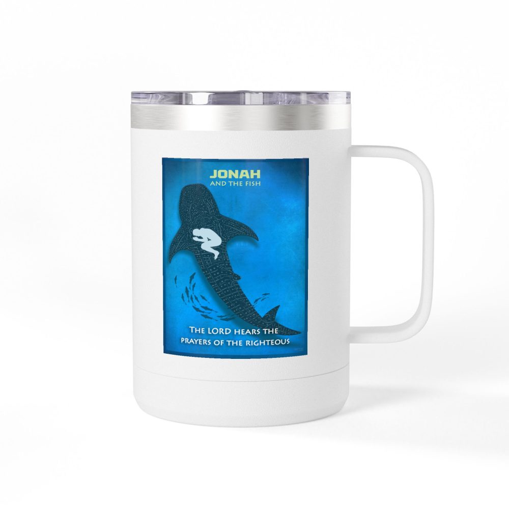 Jonah, and the Fish Christian Travel Mug - Bible Coffee Mug 15oz