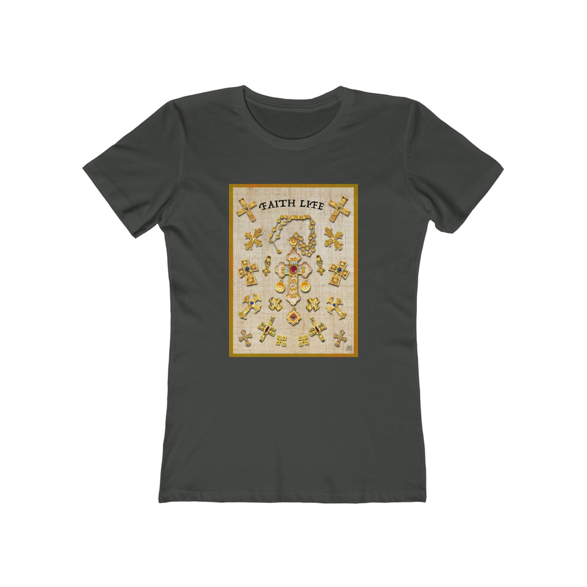 Gold Christian Crosses, Women's Softstyle Tee 9 Gold Christian Crosses, Women's Softstyle Tee - Image 9