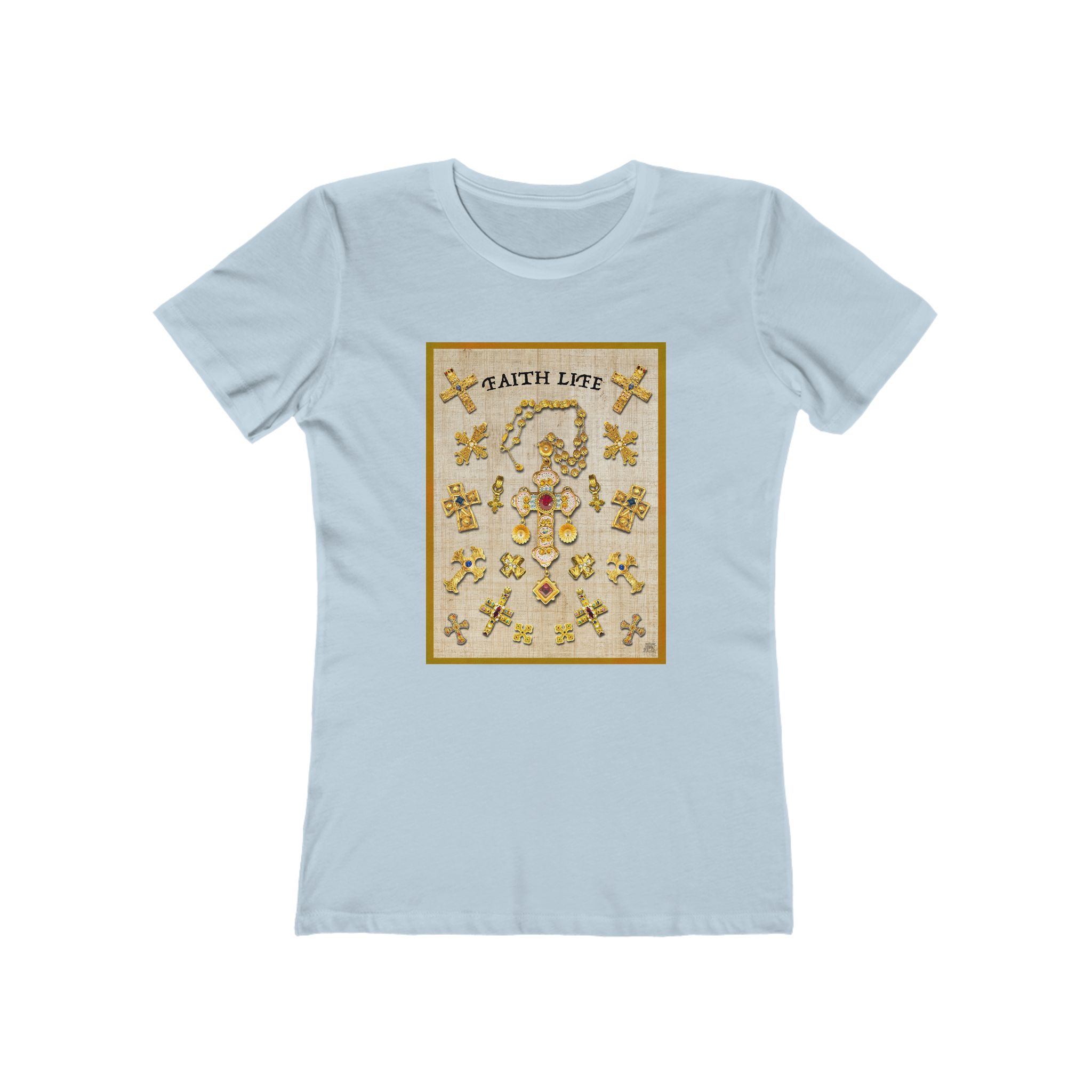 Gold Christian Crosses, Women's Softstyle Tee 11 Gold Christian Crosses, Women's Softstyle Tee - Image 11
