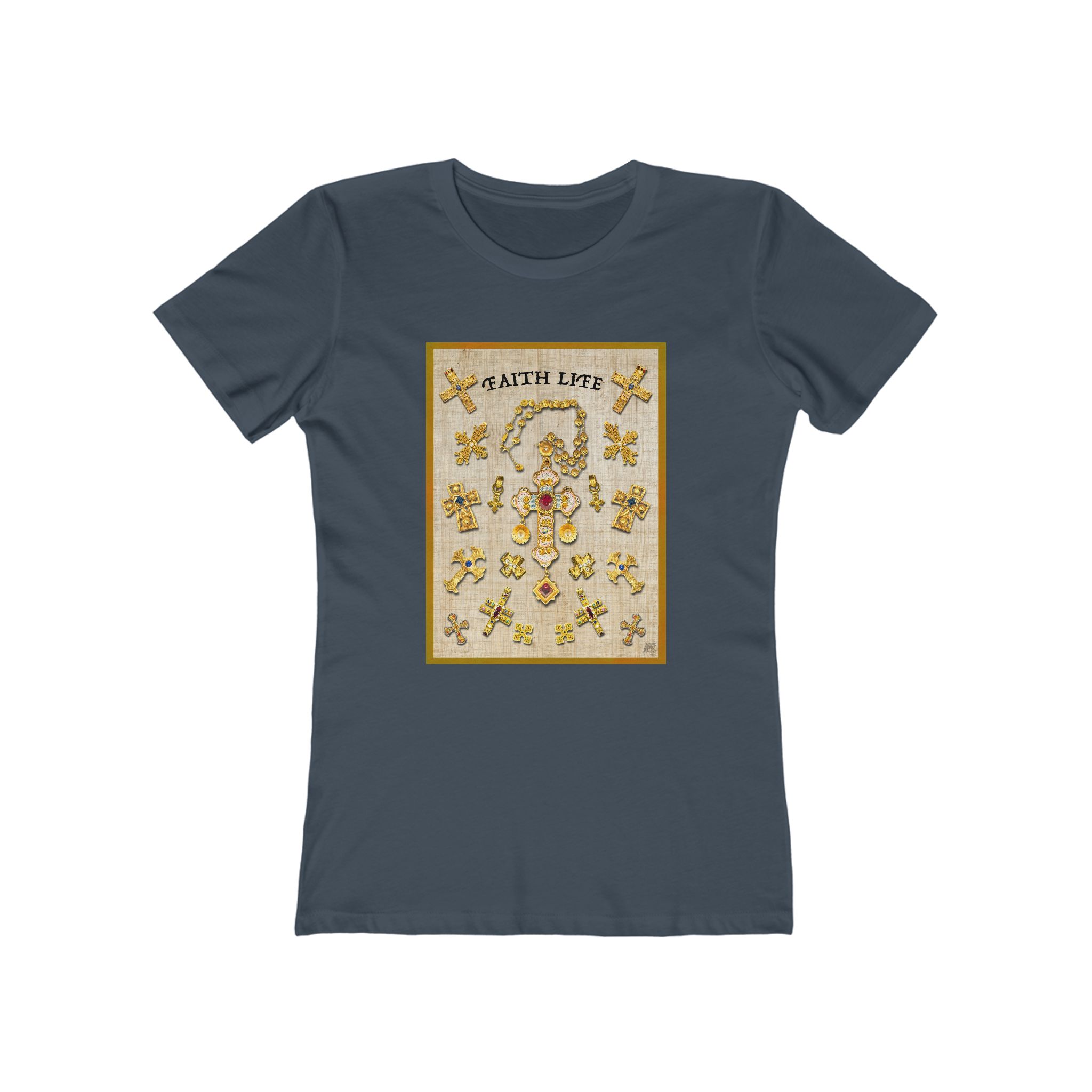 Gold Christian Crosses, Women's Softstyle Tee 13 Gold Christian Crosses, Women's Softstyle Tee - Image 13