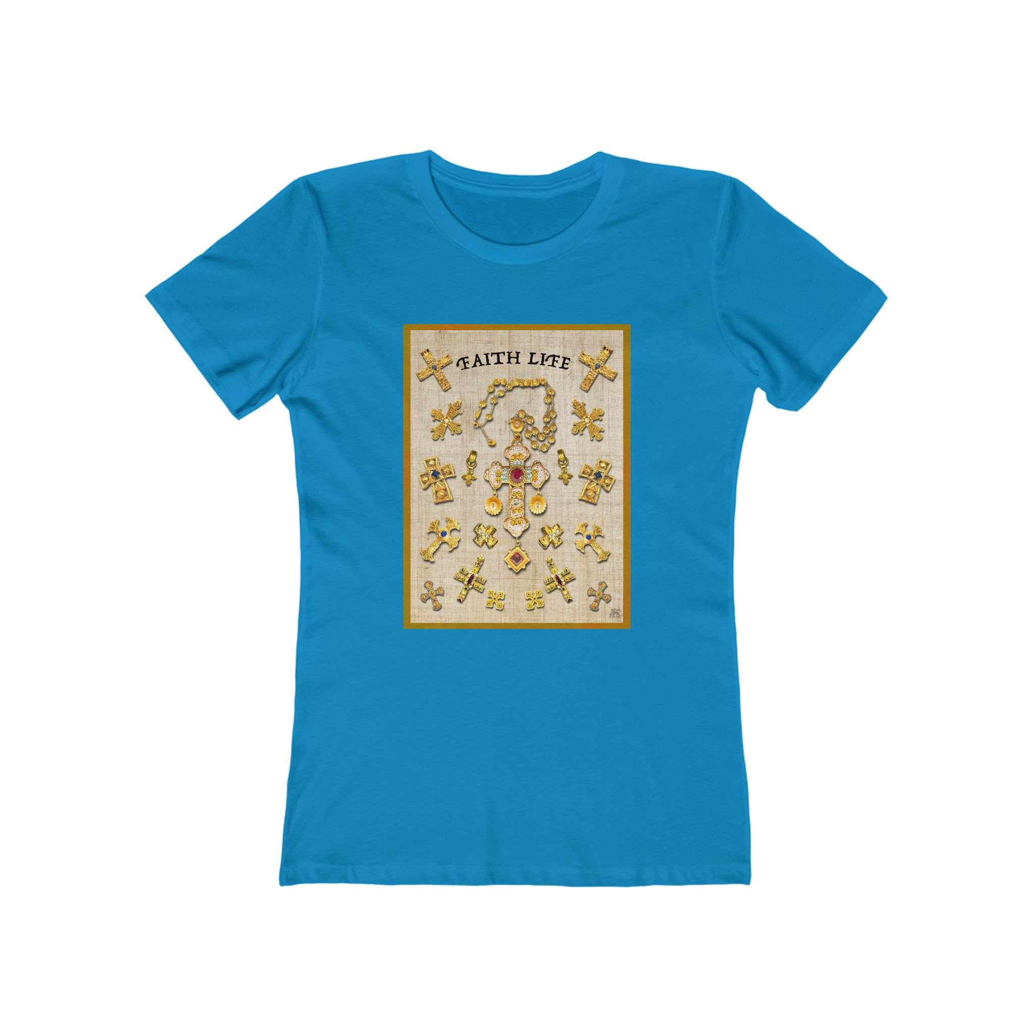Gold Christian Crosses, Women's Softstyle Tee 15 Gold Christian Crosses, Women's Softstyle Tee - Image 15