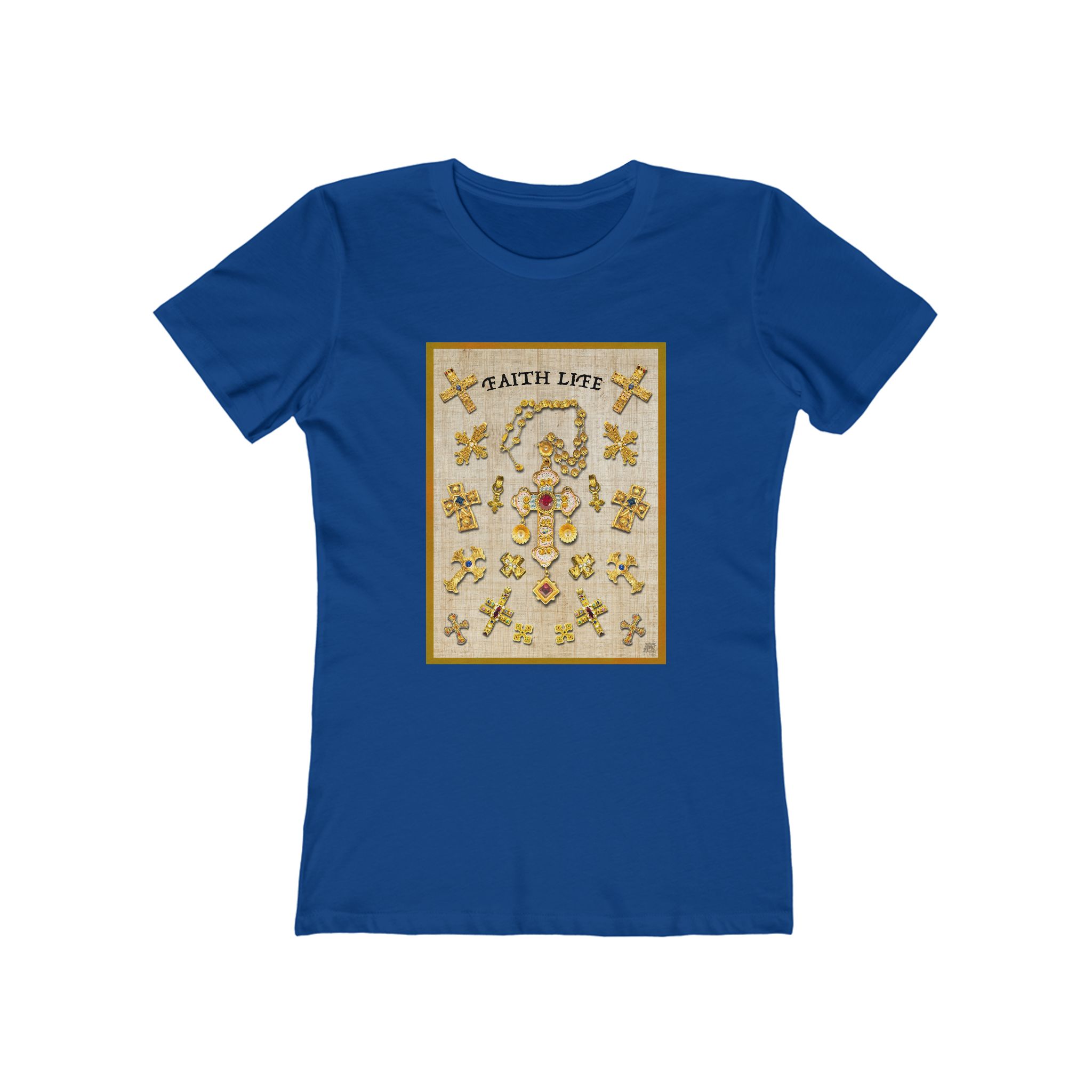 Gold Christian Crosses, Women's Softstyle Tee 17 Gold Christian Crosses, Women's Softstyle Tee - Image 17