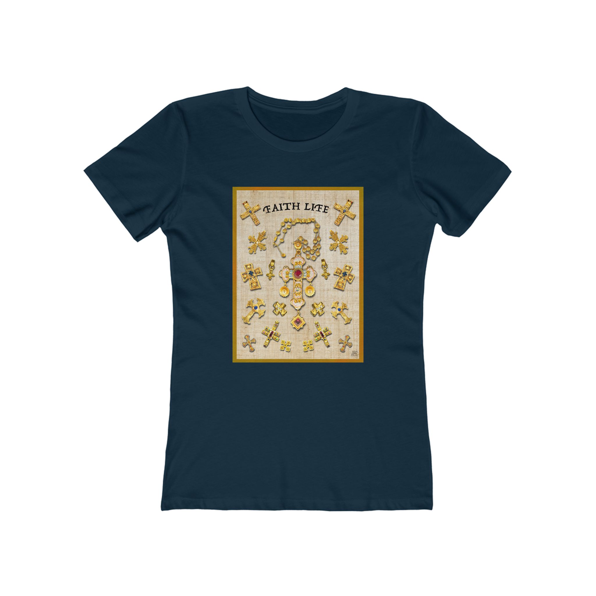 Gold Christian Crosses, Women's Softstyle Tee 19 Gold Christian Crosses, Women's Softstyle Tee - Image 19