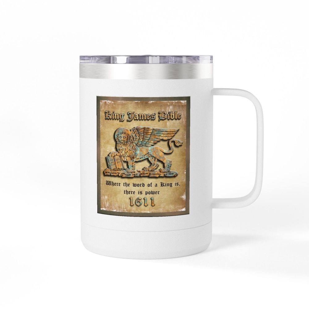 King James Bible Historic Plaque: Faith-Inspired Coffee Mug 15oz