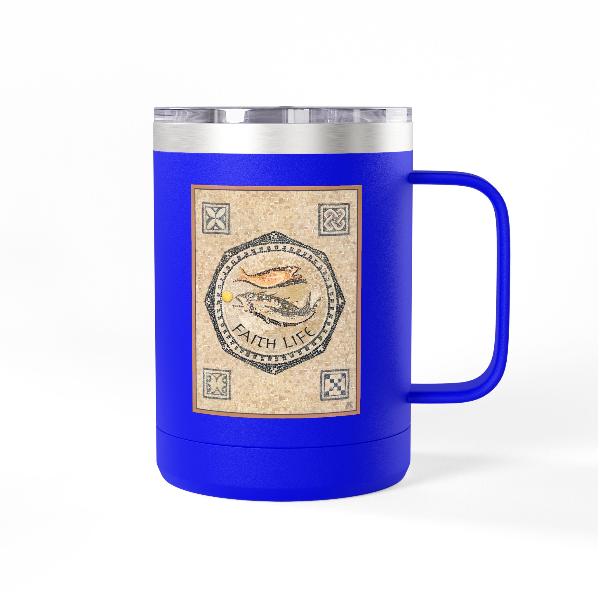 Christian Fish Tile Mosaic Travel Mug - Christian Coffee Mug 15oz 26 Christian Fish Tile Mosaic Travel Mug - Christian Coffee Mug 15oz - Image 26