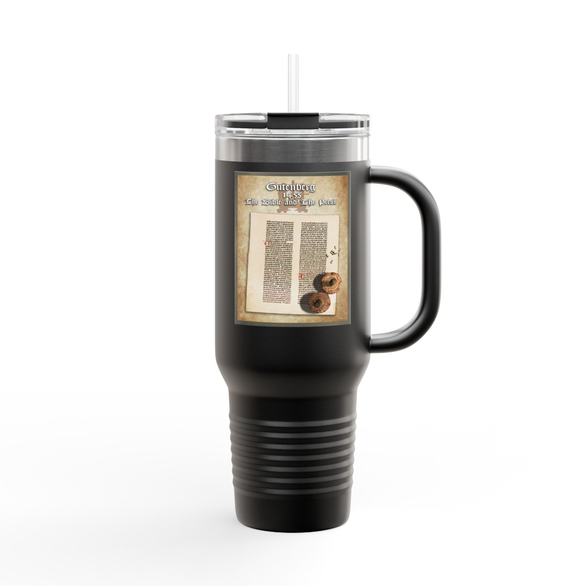 The Gutenberg Bible Christian Tumbler 40oz - Bible History Tumbler 5 The Gutenberg Bible Christian Tumbler 40oz - Bible History Tumbler - Image 5