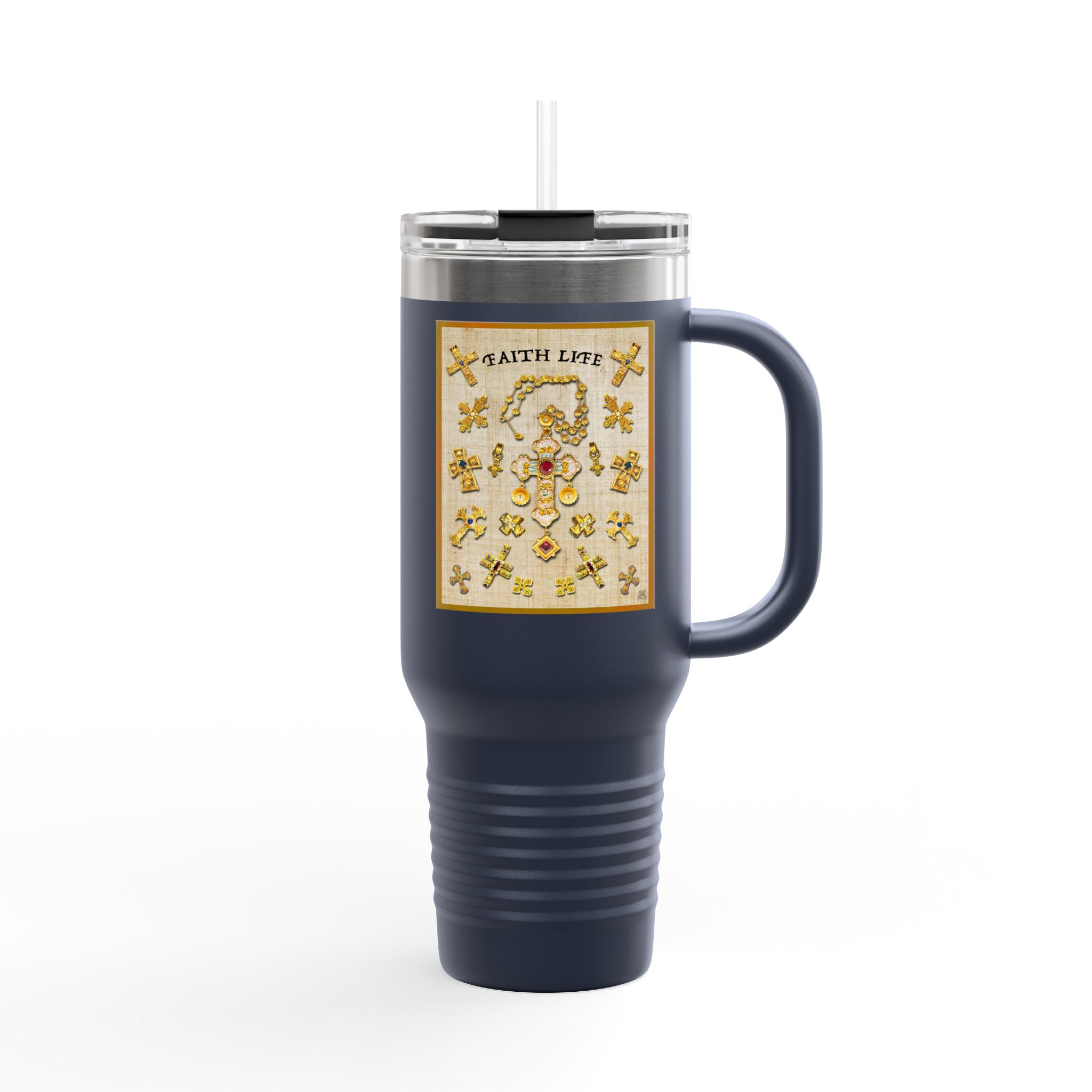 Golden Crosses - Christian 40oz Tumbler 9 Golden Crosses - Christian 40oz Tumbler - Image 9