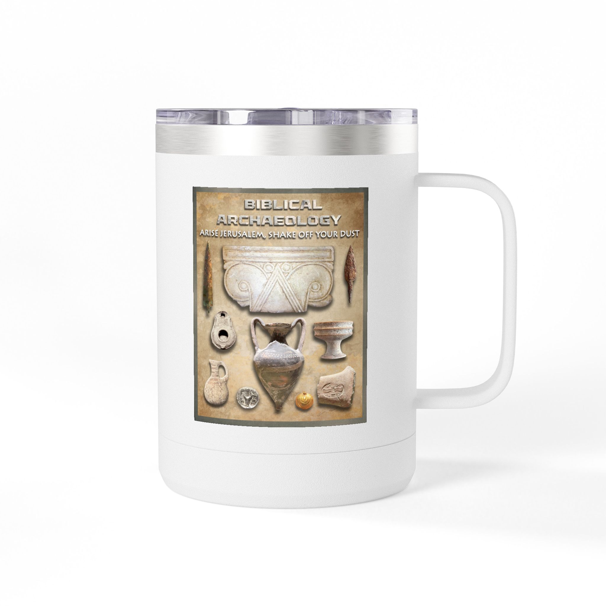Biblical Archaeology Christian Travel Mug - Bible Coffee Mug 15oz 1 Biblical Archaeology Christian Travel Mug - Bible Coffee Mug 15oz