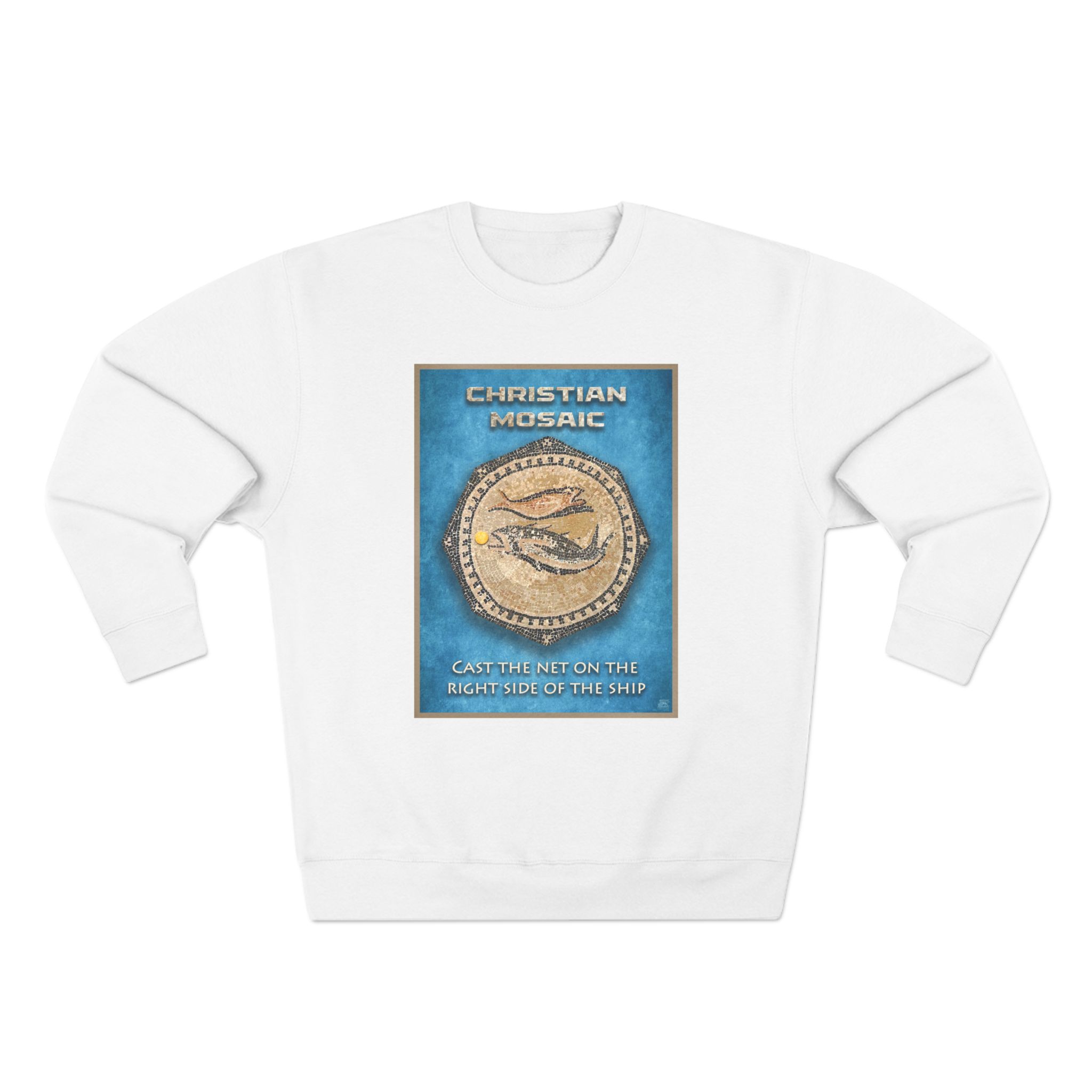 Christian Fish Blue Mosaic: Sweatshirt 16 Christian Fish Blue Mosaic: Sweatshirt - Image 16