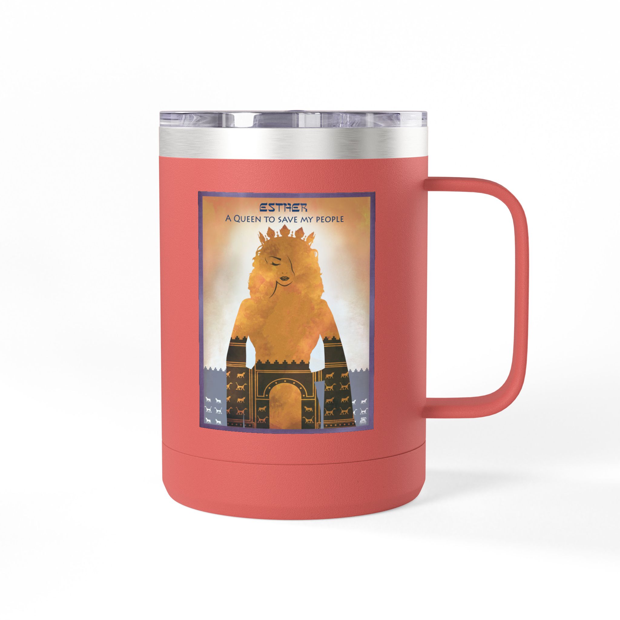 Esther, A Queen to Save My People Christian Travel Mug - Bible Coffee Mug 15oz 6 Esther, A Queen to Save My People Christian Travel Mug - Bible Coffee Mug 15oz - Image 6