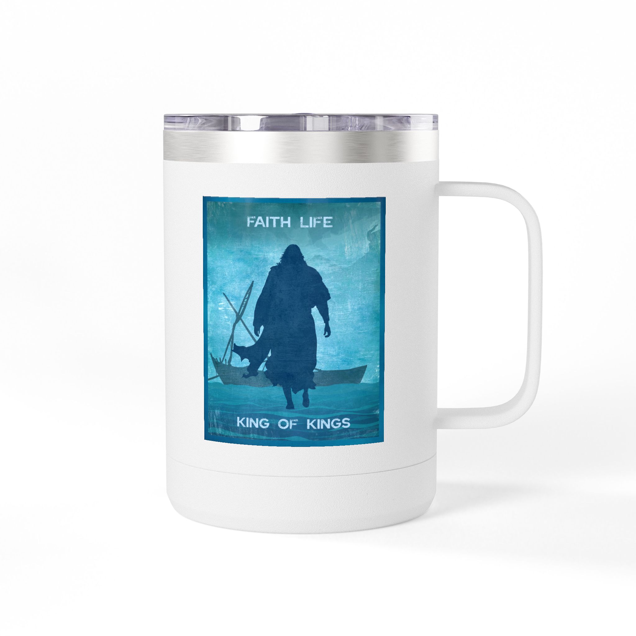 Jesus, Walk on Water Christian Travel Mug - Bible Coffee Mug 15oz 1 Jesus, Walk on Water Christian Travel Mug - Bible Coffee Mug 15oz