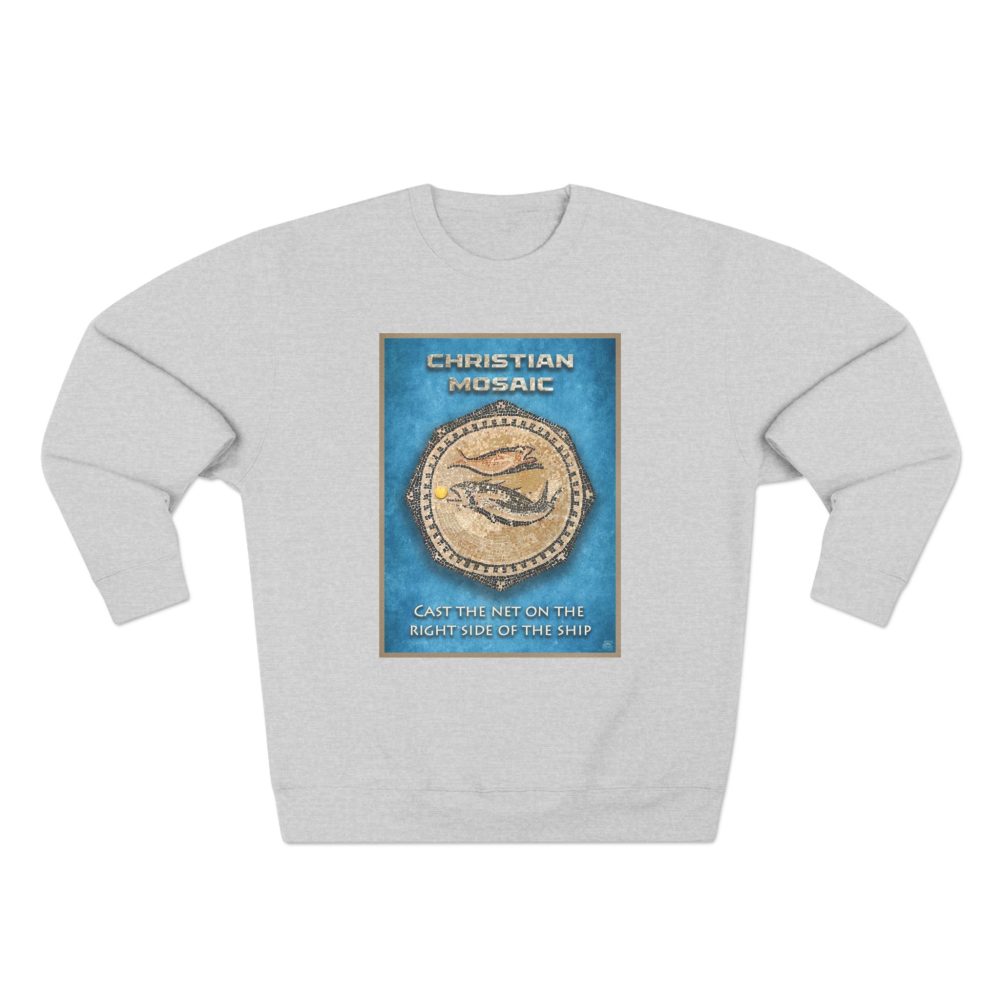 Christian Fish Blue Mosaic: Sweatshirt