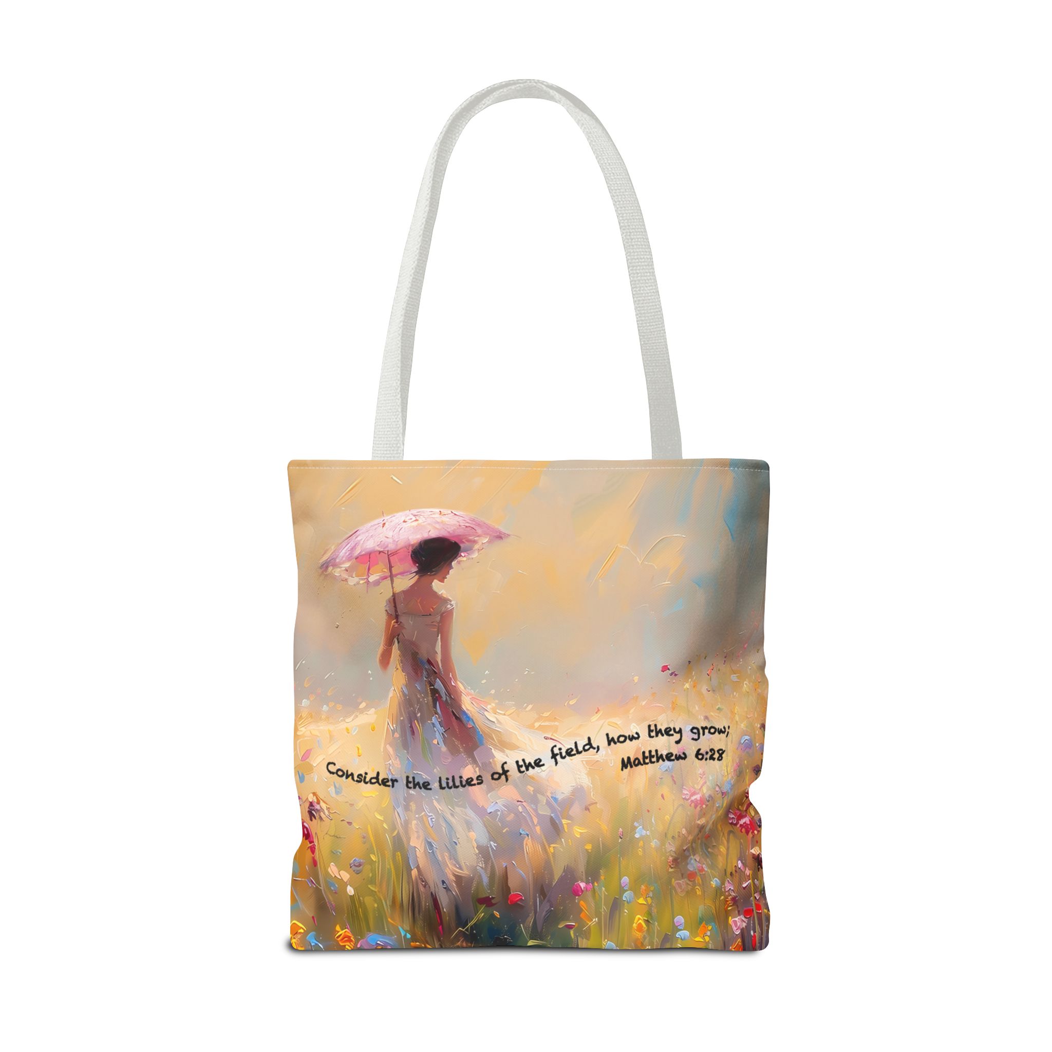 Matthew 6:28 Christian Tote Bag - Inspirational Bible Verse Faith Tote Bag 10 Matthew 6:28 Christian Tote Bag - Inspirational Bible Verse Faith Tote Bag - Image 10
