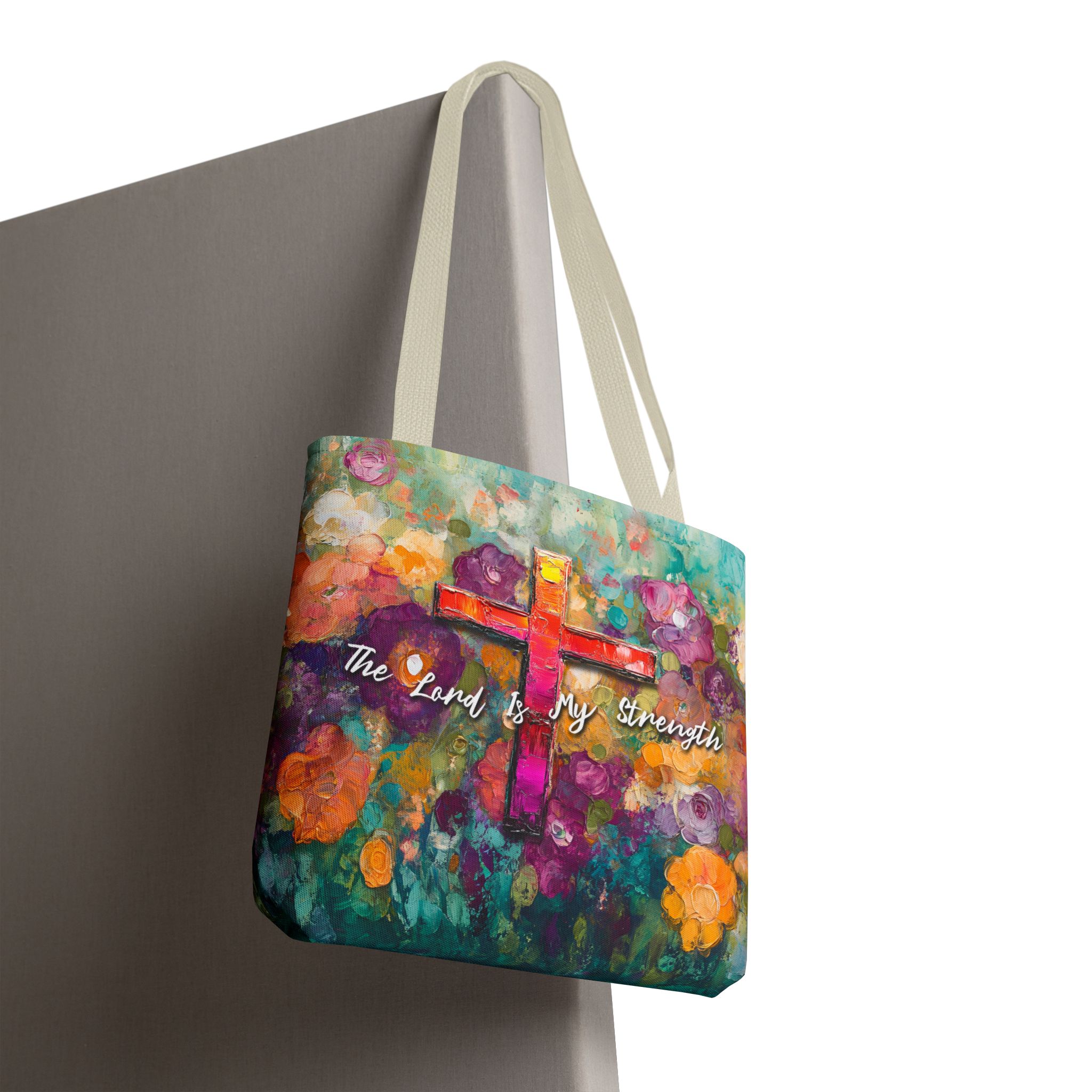 The Lord is My Strength Christian Tote Bag - Inspirational Faith Tote Bag Halo House The Lord is My Strength Christian Tote Bag - Inspirational Faith Tote Bag - Image 16