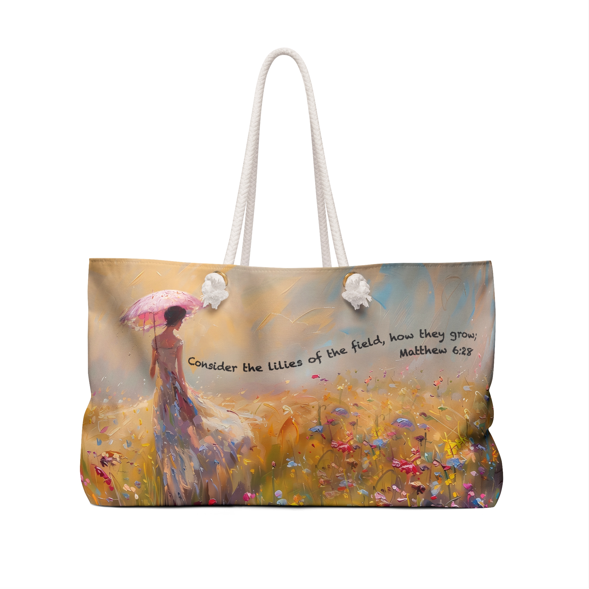 Matthew 6:28 - Boston Weekender Tote Bag 2 Matthew 6:28 - Boston Weekender Tote Bag - Image 2