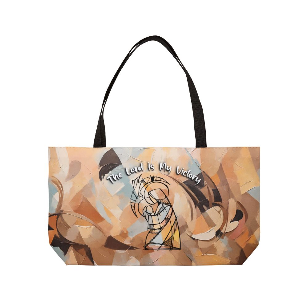 Halo House The Lord Is My Victory Vacation Weekender Tote Bag featuring inspirational Christian faith design