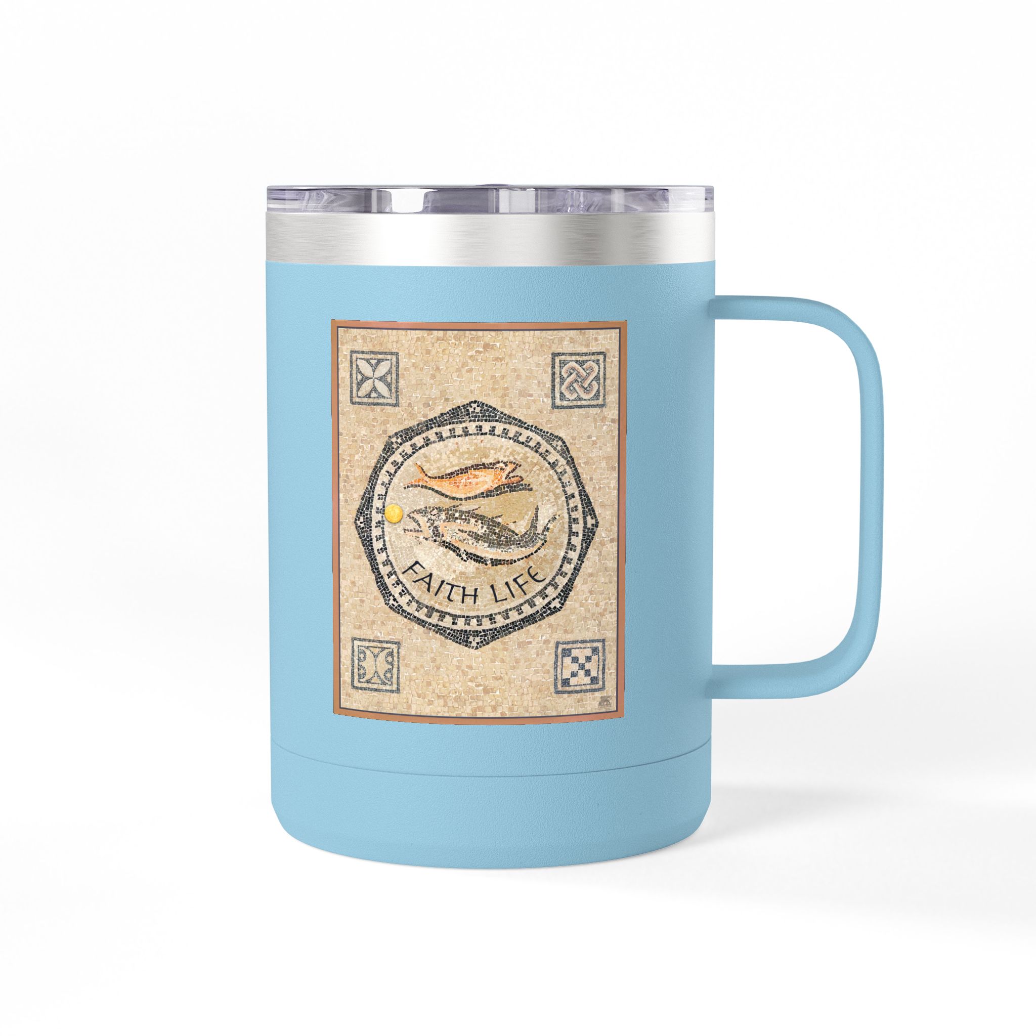 Christian Fish Tile Mosaic Travel Mug - Christian Coffee Mug 15oz 22 Christian Fish Tile Mosaic Travel Mug - Christian Coffee Mug 15oz - Image 22