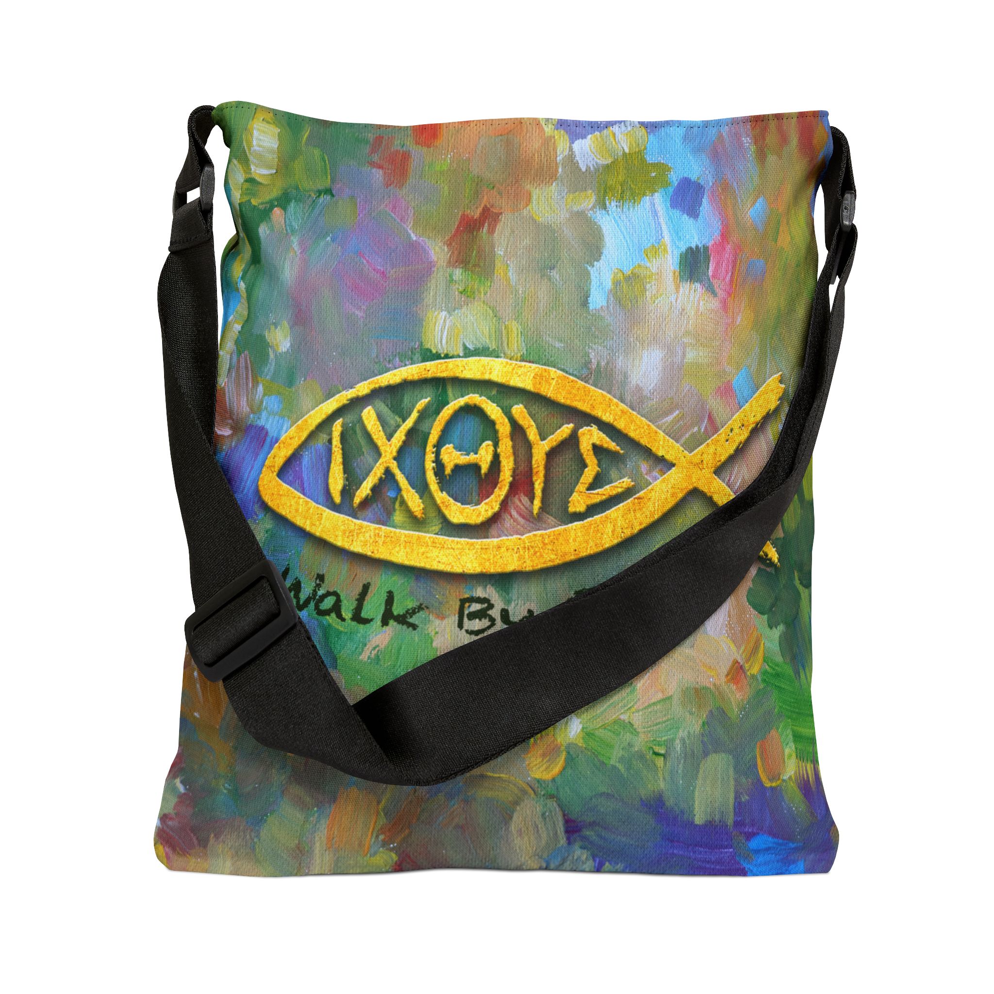 Christian Fish ICON - Adjustable Tote Bag Halo House Christian Fish ICON - Adjustable Tote Bag - Image 3
