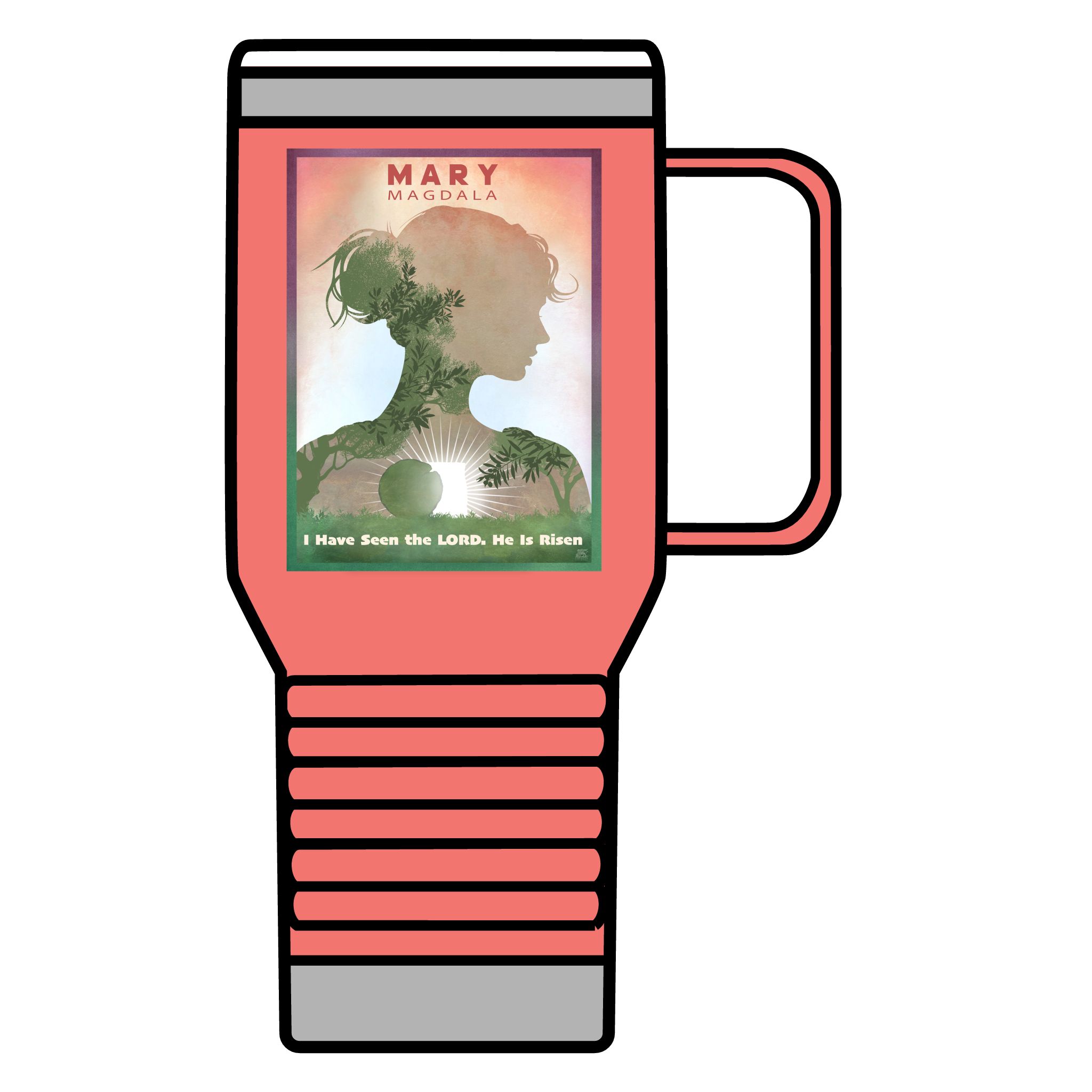 Mary Magdalene: I have seen the Lord: Inspirational Insulated Tumbler 20oz Halo House Mary Magdalene: I have seen the Lord: Inspirational Insulated Tumbler 20oz - Image 3