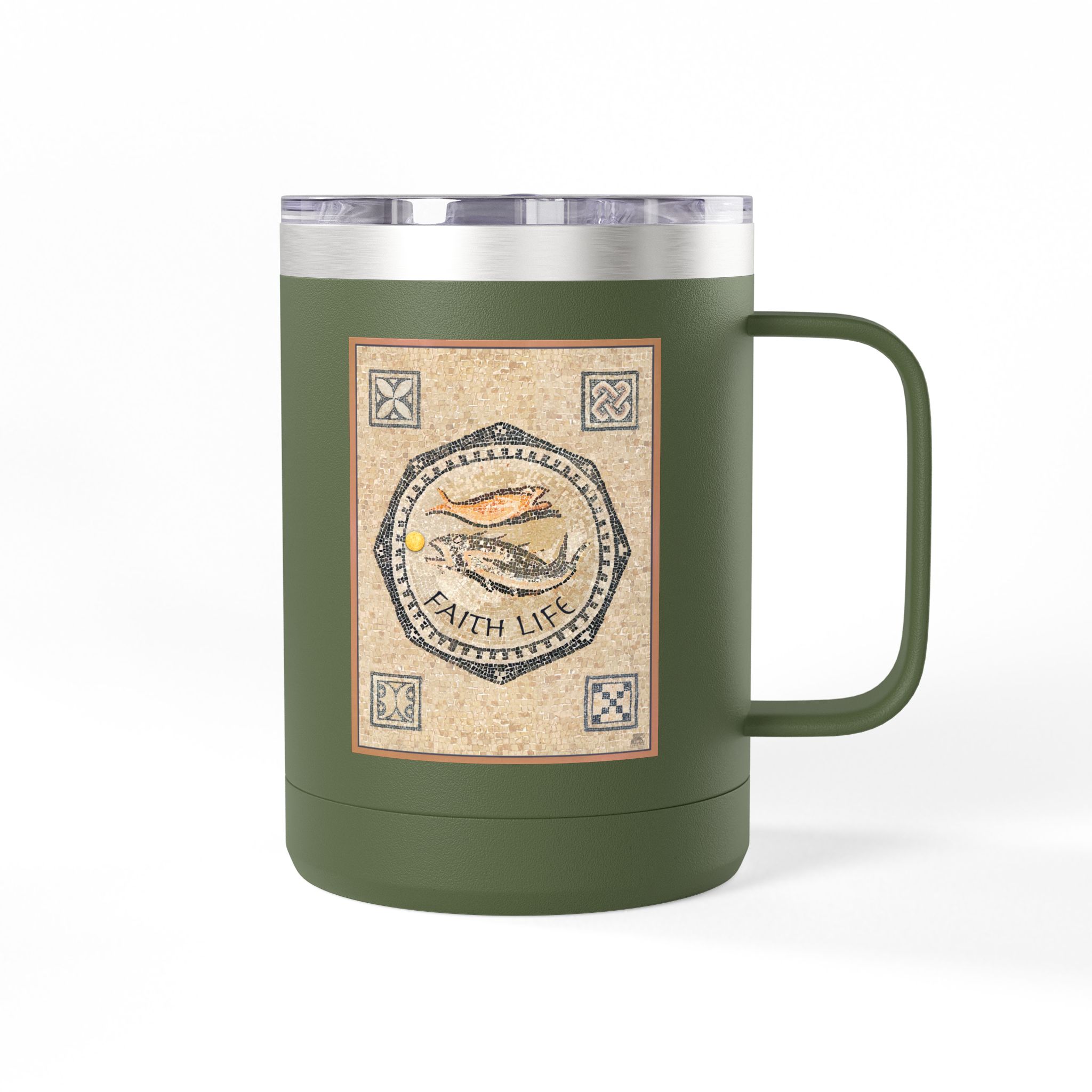 Christian Fish Tile Mosaic Travel Mug - Christian Coffee Mug 15oz 18 Christian Fish Tile Mosaic Travel Mug - Christian Coffee Mug 15oz - Image 18