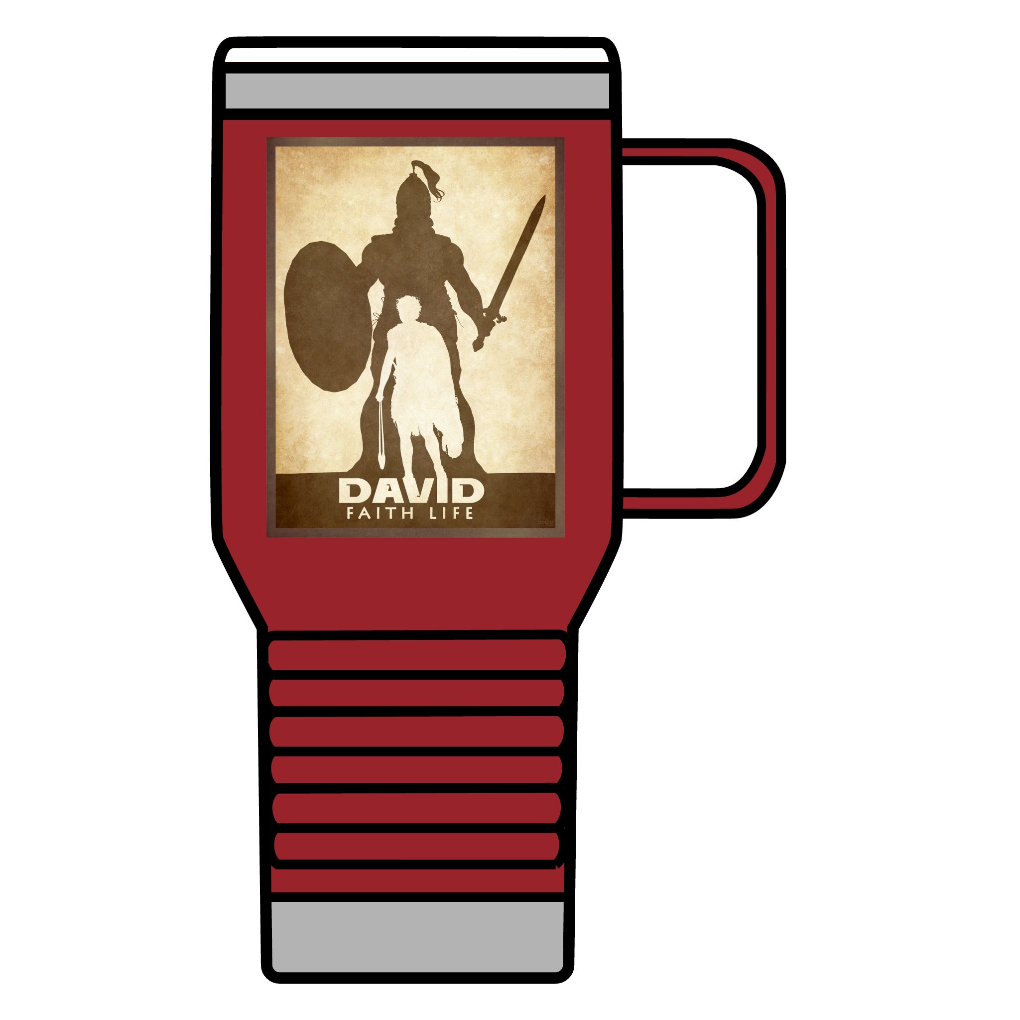 David and Goliath, Faith Life: Inspirational Insulated Tumbler, 20oz Halo House David and Goliath, Faith Life: Inspirational Insulated Tumbler, 20oz - Image 3