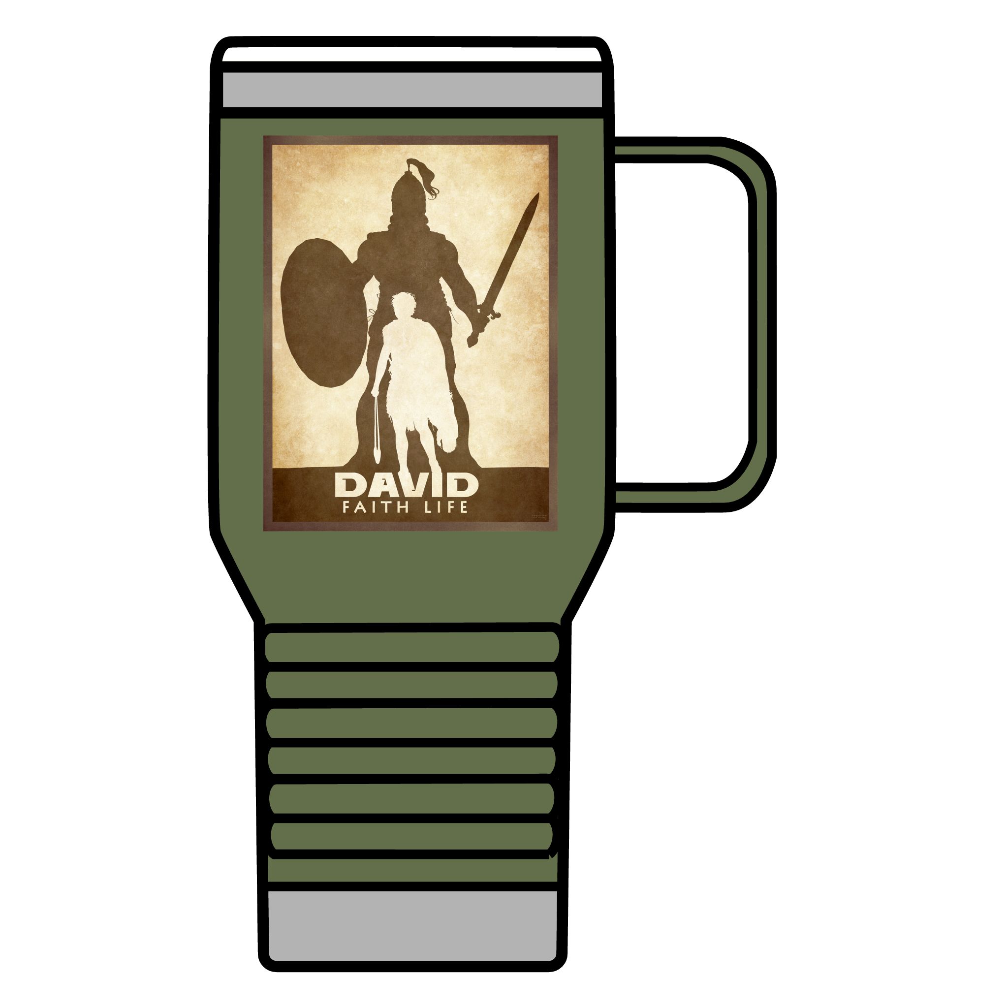 David and Goliath, Faith Life: Inspirational Insulated Tumbler, 20oz Halo House David and Goliath, Faith Life: Inspirational Insulated Tumbler, 20oz - Image 7