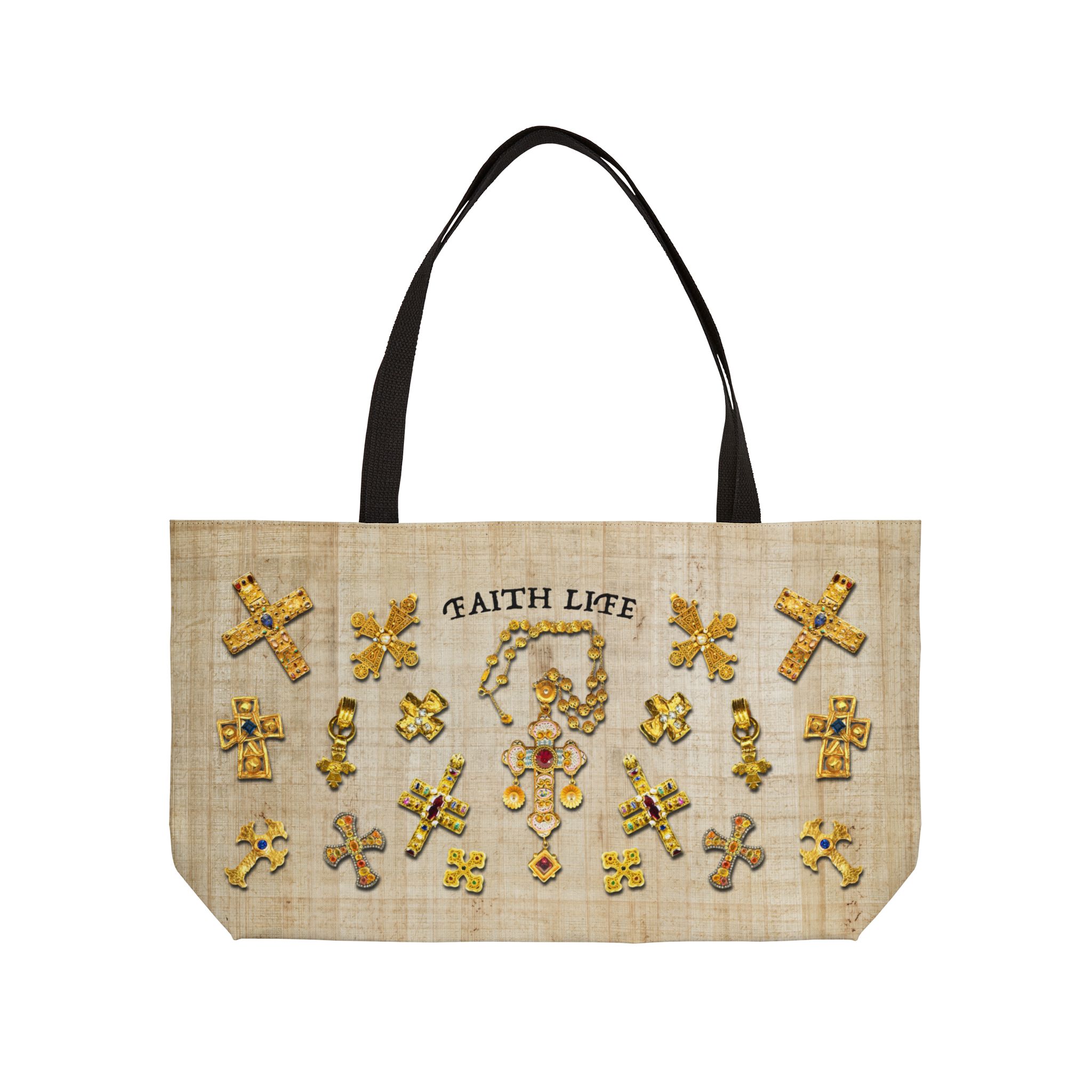 Gold Crosses - Vacation Weekender Tote Bag 2 Gold Crosses - Vacation Weekender Tote Bag - Image 2