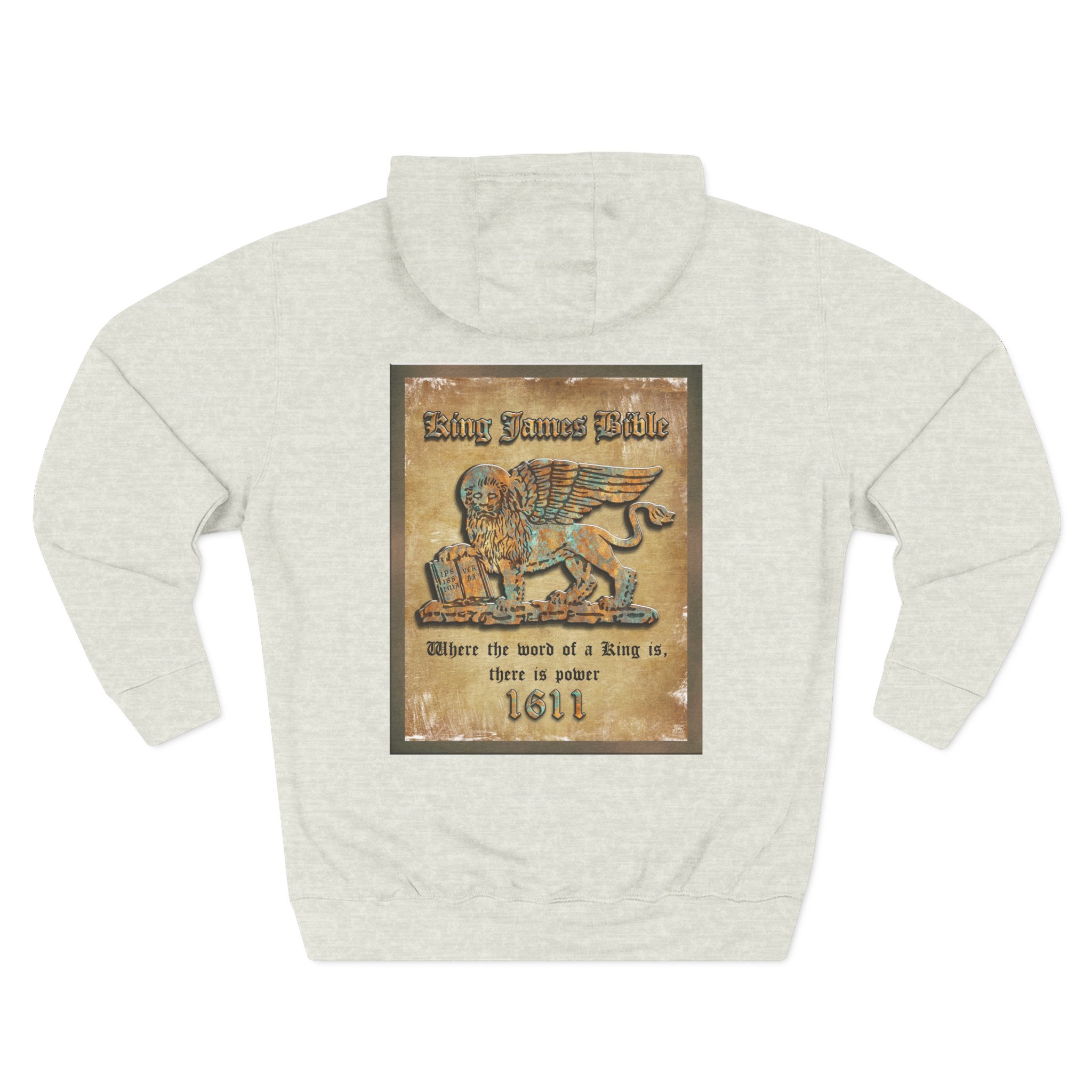 1611 King James Bible Lion Plaque Hoodie - Faith Based Hoodie Halo House 1611 King James Bible Lion Plaque Hoodie - Faith Based Hoodie - Image 9