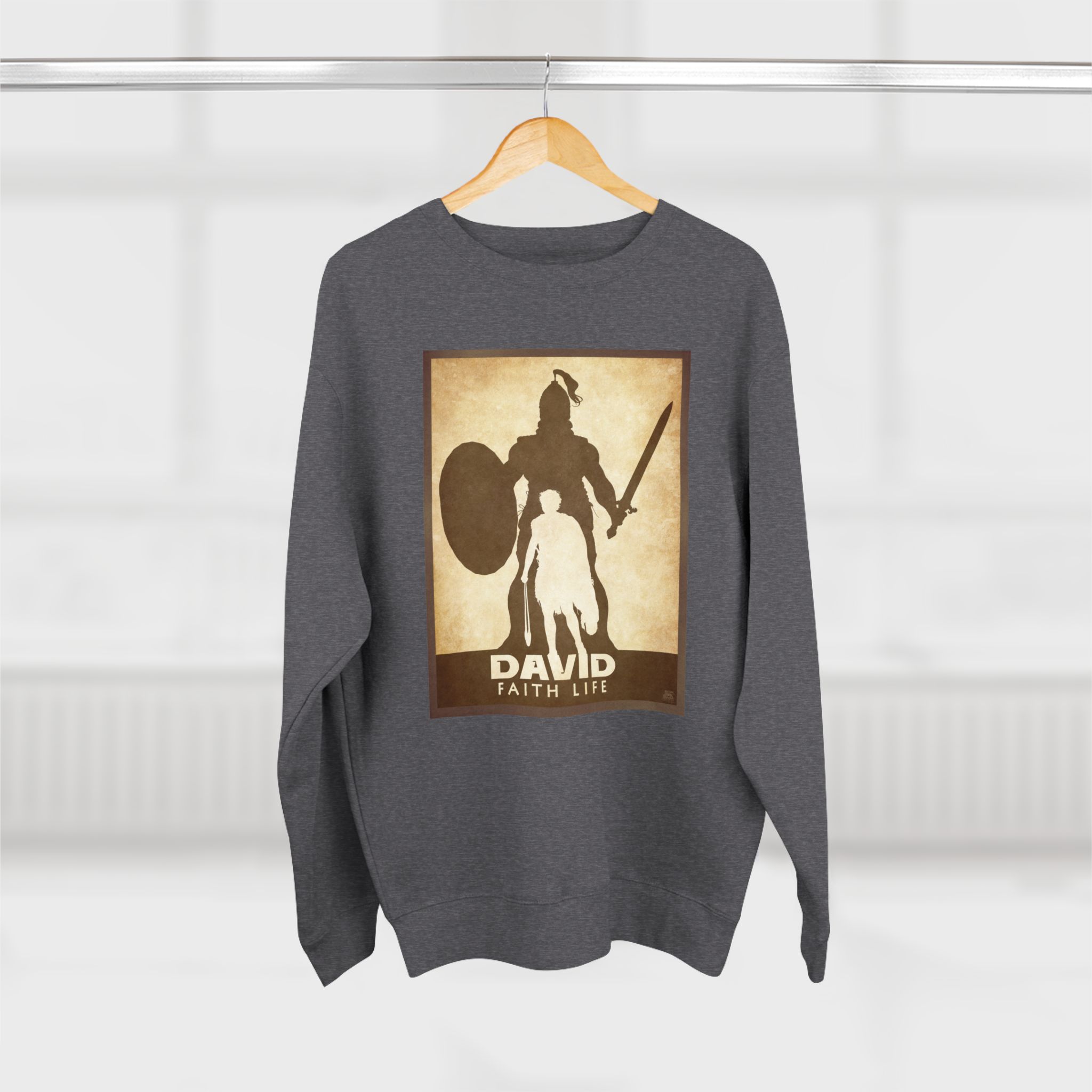 David and Goliath, Faith Life : Sweatshirt Halo House David and Goliath, Faith Life : Sweatshirt - Image 5