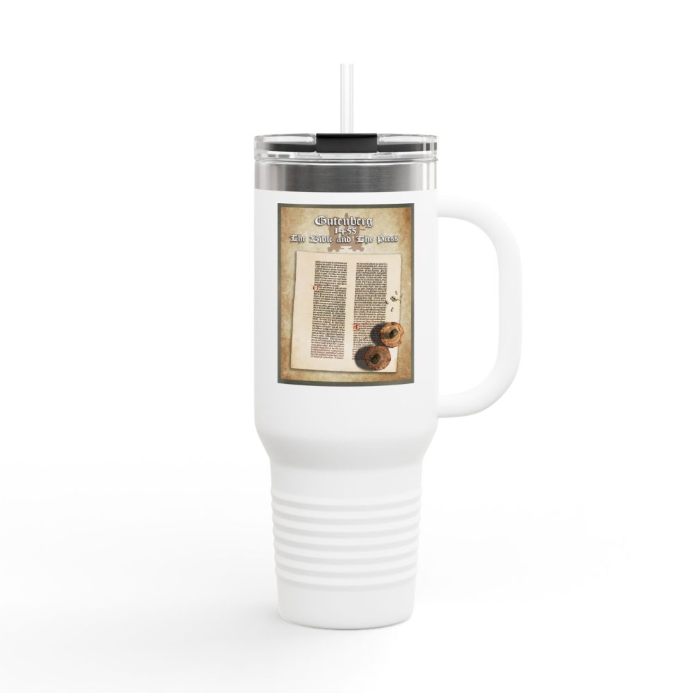The Gutenberg Bible Christian Tumbler 40oz - Bible History Tumbler