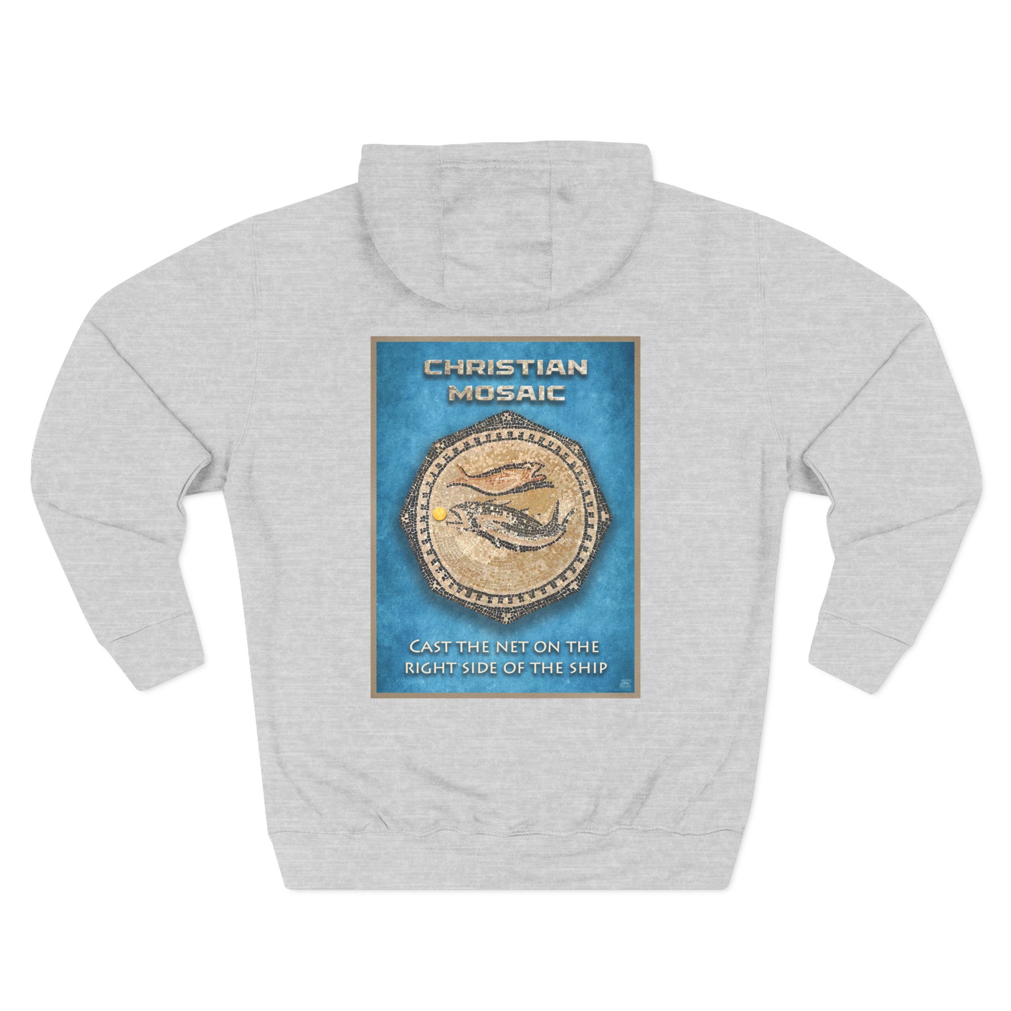 Christian Fish Blue Mosaic Hoodie - Faith Based Hoodie Halo House Christian Fish Blue Mosaic Hoodie - Faith Based Hoodie - Image 3