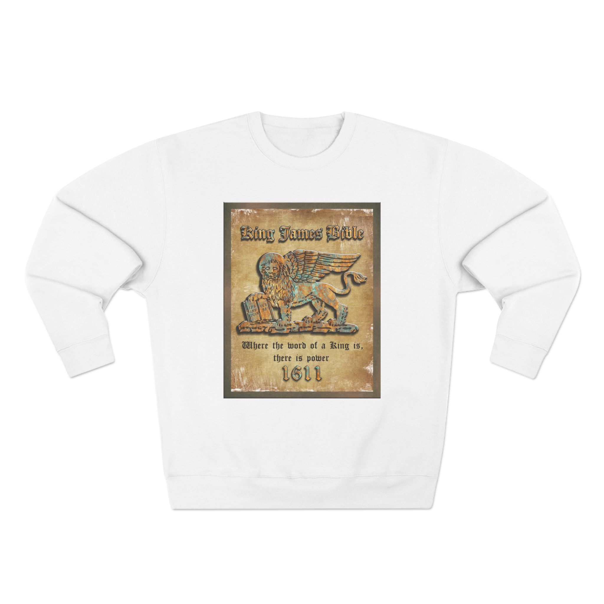 1611 King James Bible, Lion Plaque : Sweatshirt 16 1611 King James Bible, Lion Plaque : Sweatshirt - Image 16