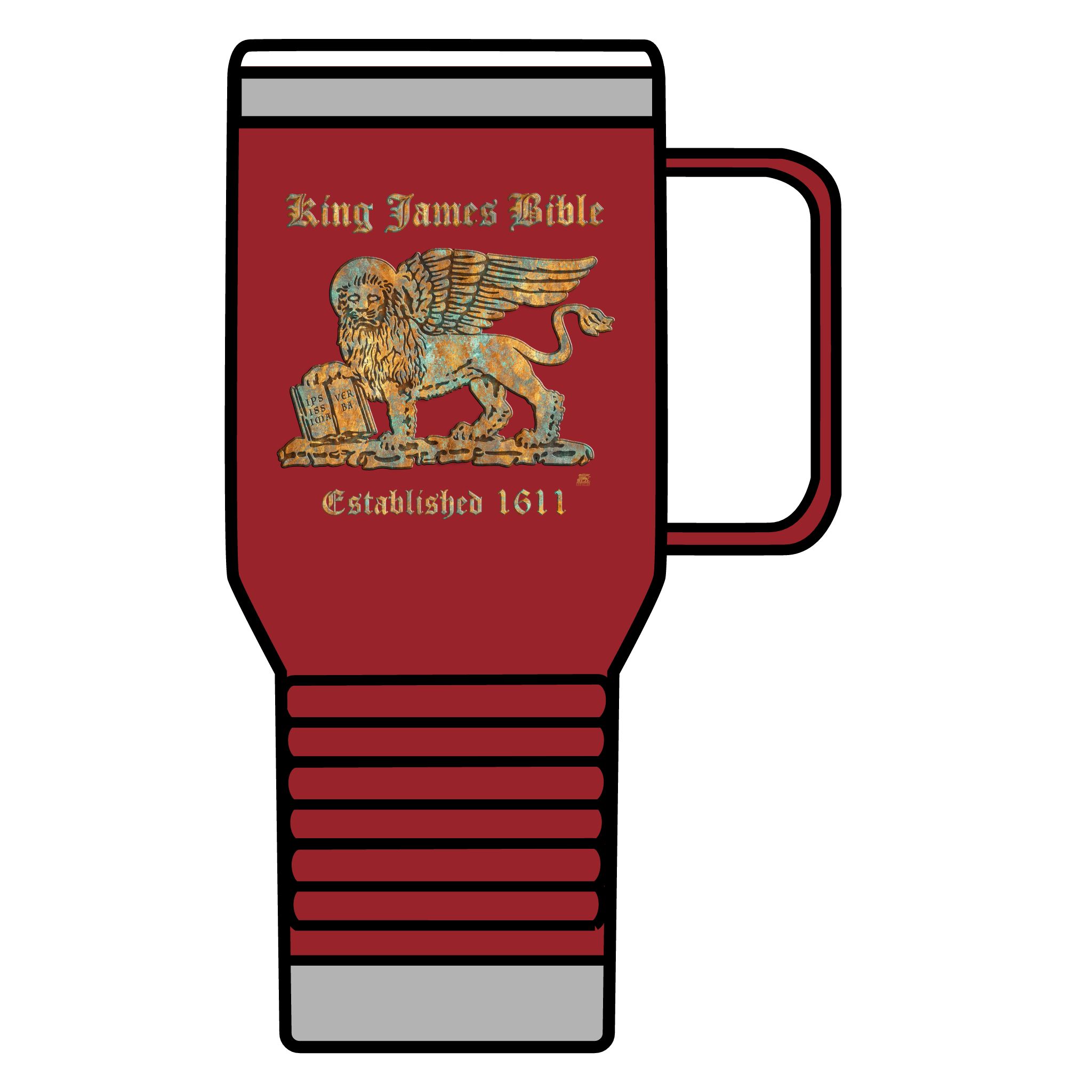 King James Bible Gold Lion Christian Tumbler 20oz - KJV Tumbler 3 King James Bible Gold Lion Christian Tumbler 20oz - KJV Tumbler - Image 3