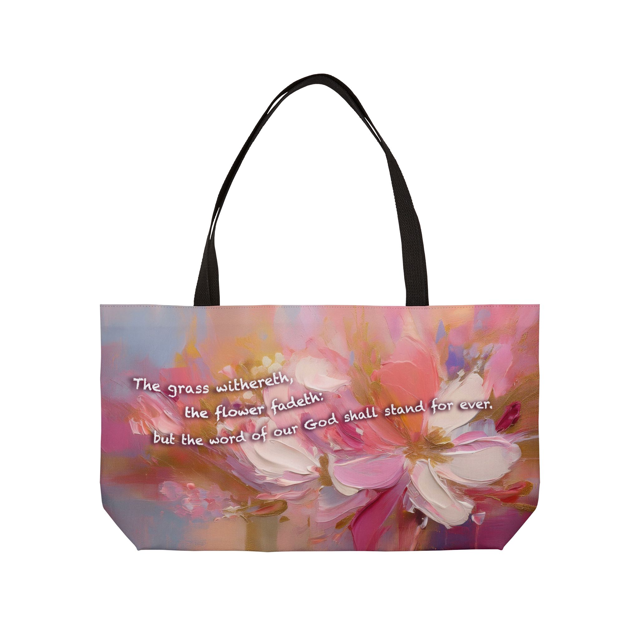 The Word of Our God Shall Stand Forever - Vacation Weekender Tote Bag Halo House The Word of Our God Shall Stand Forever - Vacation Weekender Tote Bag