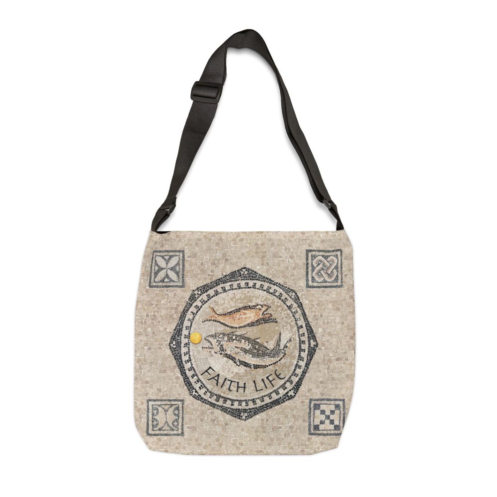 Christian Fish Mosaic - Adjustable Tote Bag