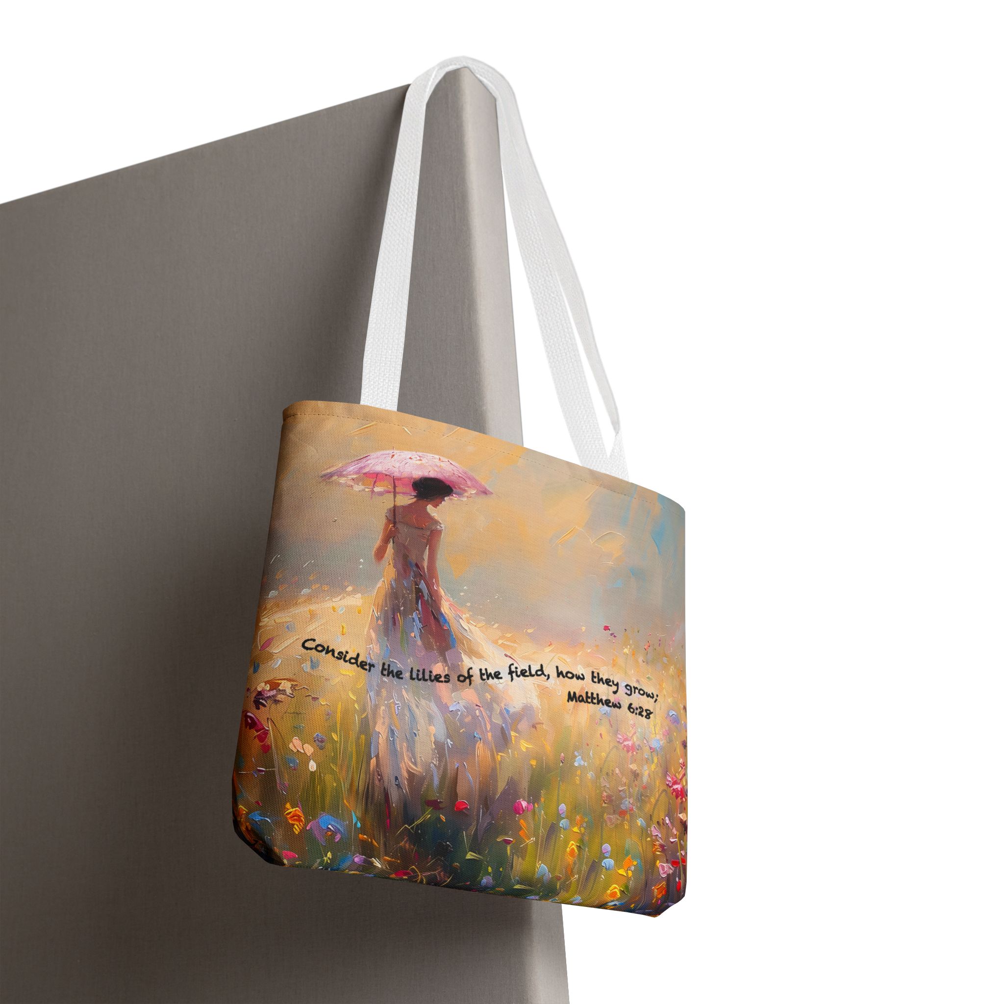 Matthew 6:28 Christian Tote Bag - Inspirational Bible Verse Faith Tote Bag 12 Matthew 6:28 Christian Tote Bag - Inspirational Bible Verse Faith Tote Bag - Image 12