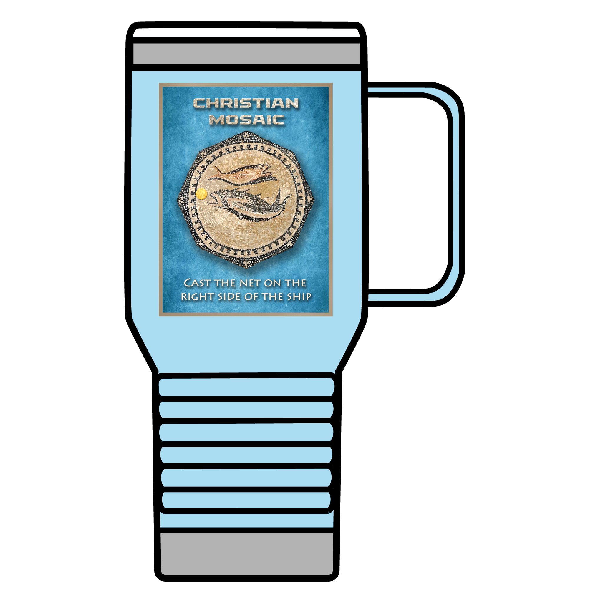 Christian Fish Tile Mosaic: Inspirational Insulated Tumbler 20oz 5 Christian Fish Tile Mosaic: Inspirational Insulated Tumbler 20oz - Image 5
