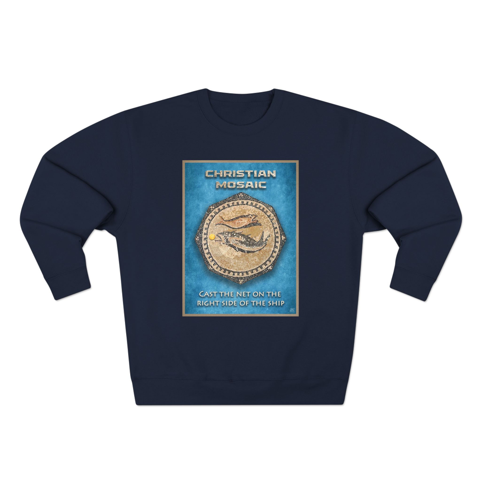 Christian Fish Blue Mosaic: Sweatshirt 13 Christian Fish Blue Mosaic: Sweatshirt - Image 13
