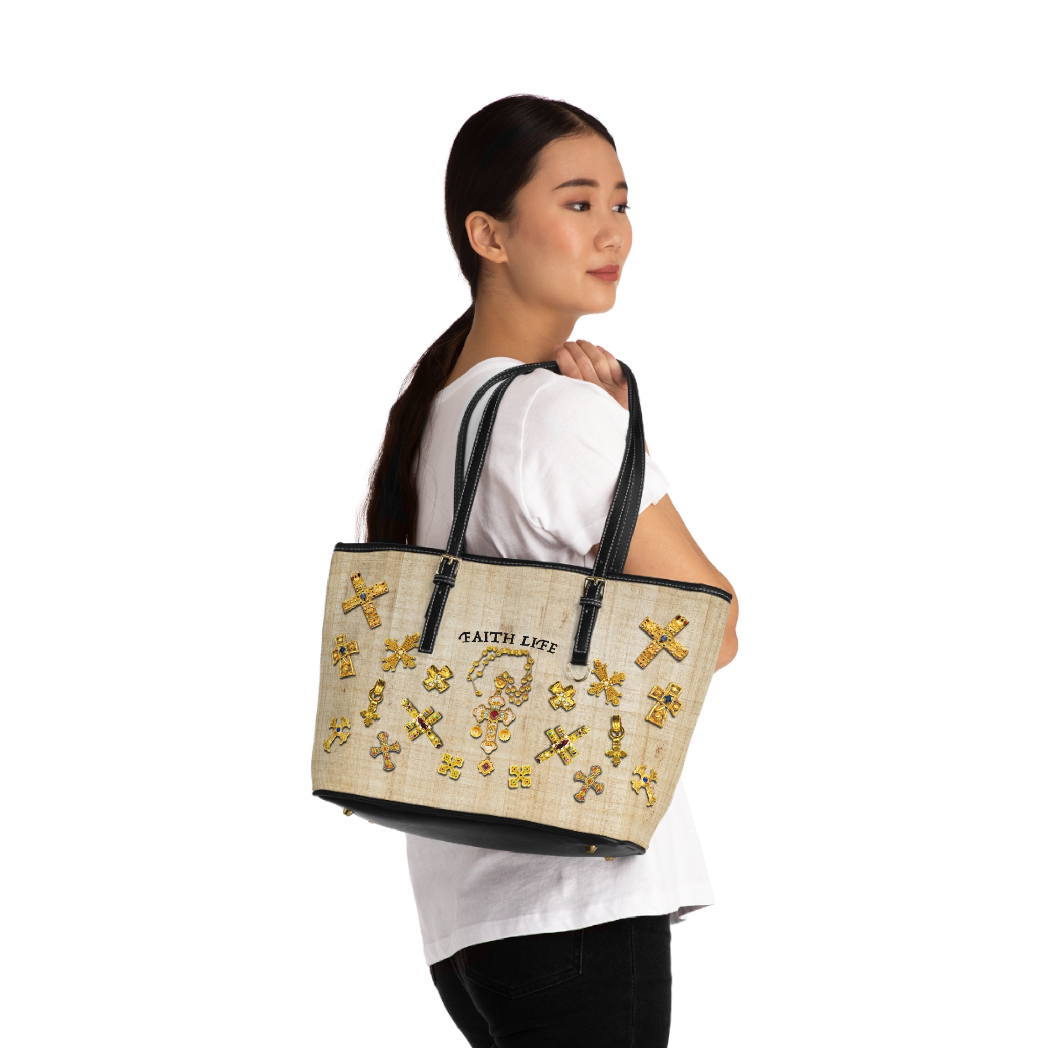 Golden Crosses, Shoulder Bag 4 Golden Crosses, Shoulder Bag - Image 4
