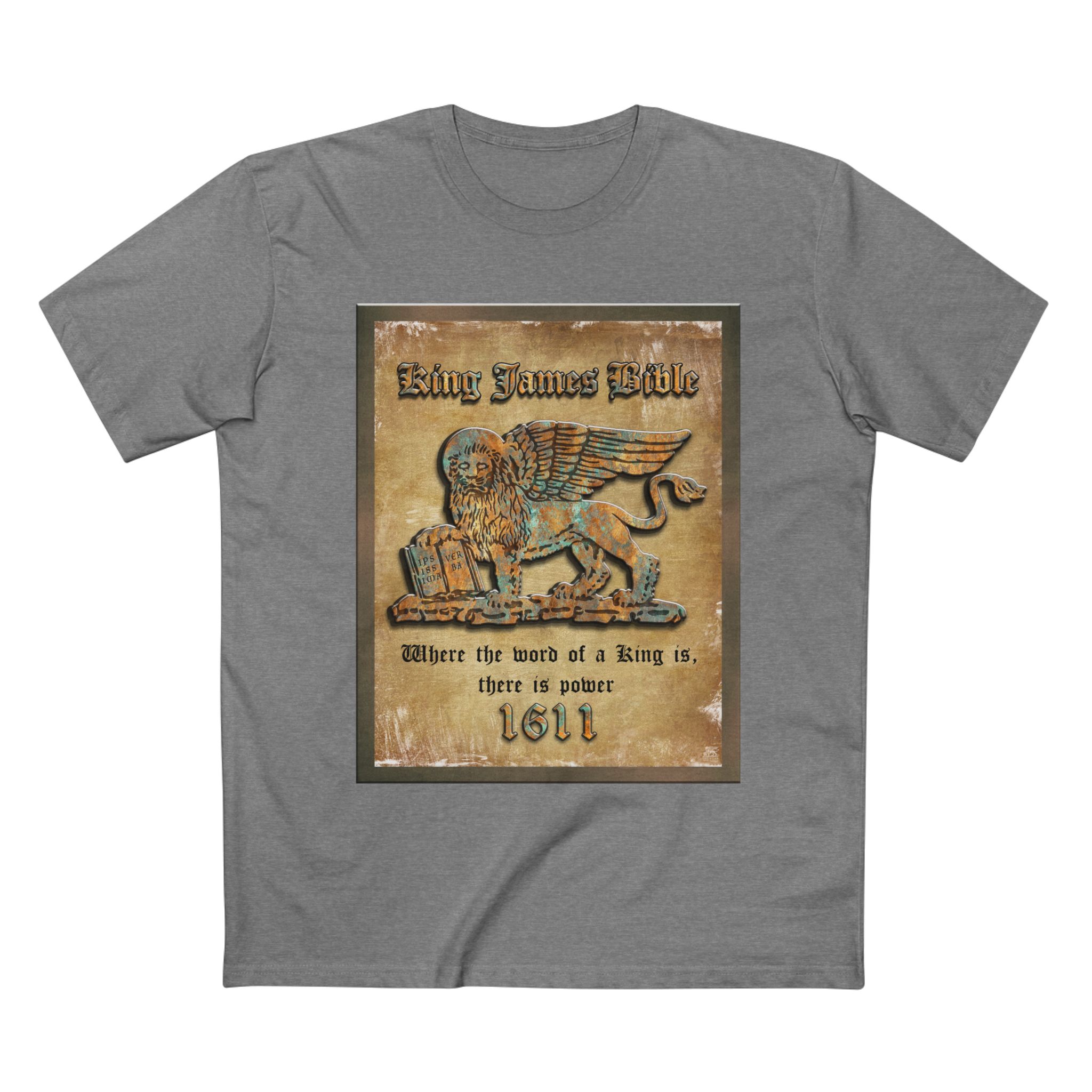 Christian 1611 King James Bible Lion Plaque T-Shirt Halo House Christian 1611 King James Bible Lion Plaque T-Shirt - Image 5