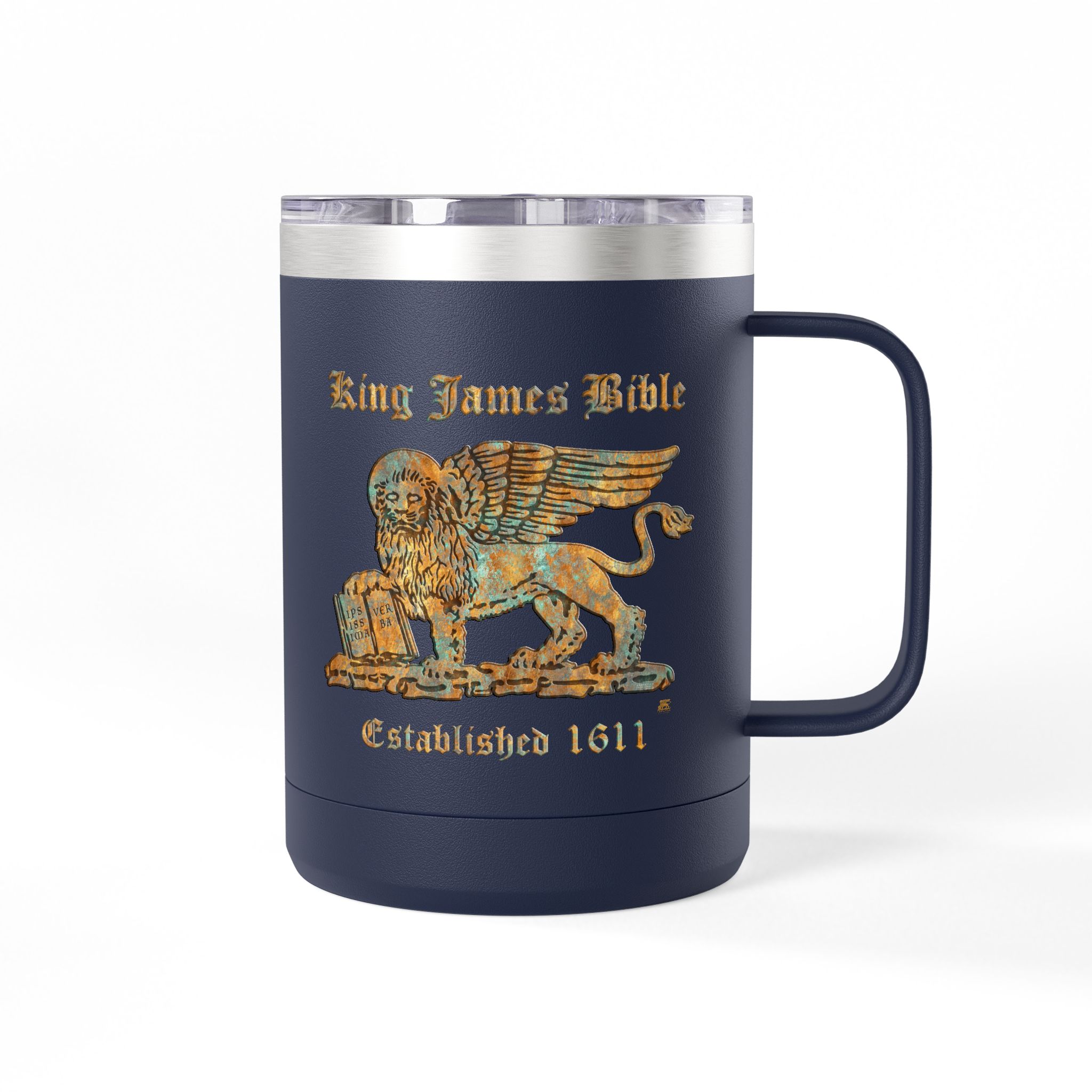King James Bible Golden Lion Logo Christian Travel Mug - KJV Coffee Mug 15oz 22 King James Bible Golden Lion Logo Christian Travel Mug - KJV Coffee Mug 15oz - Image 22