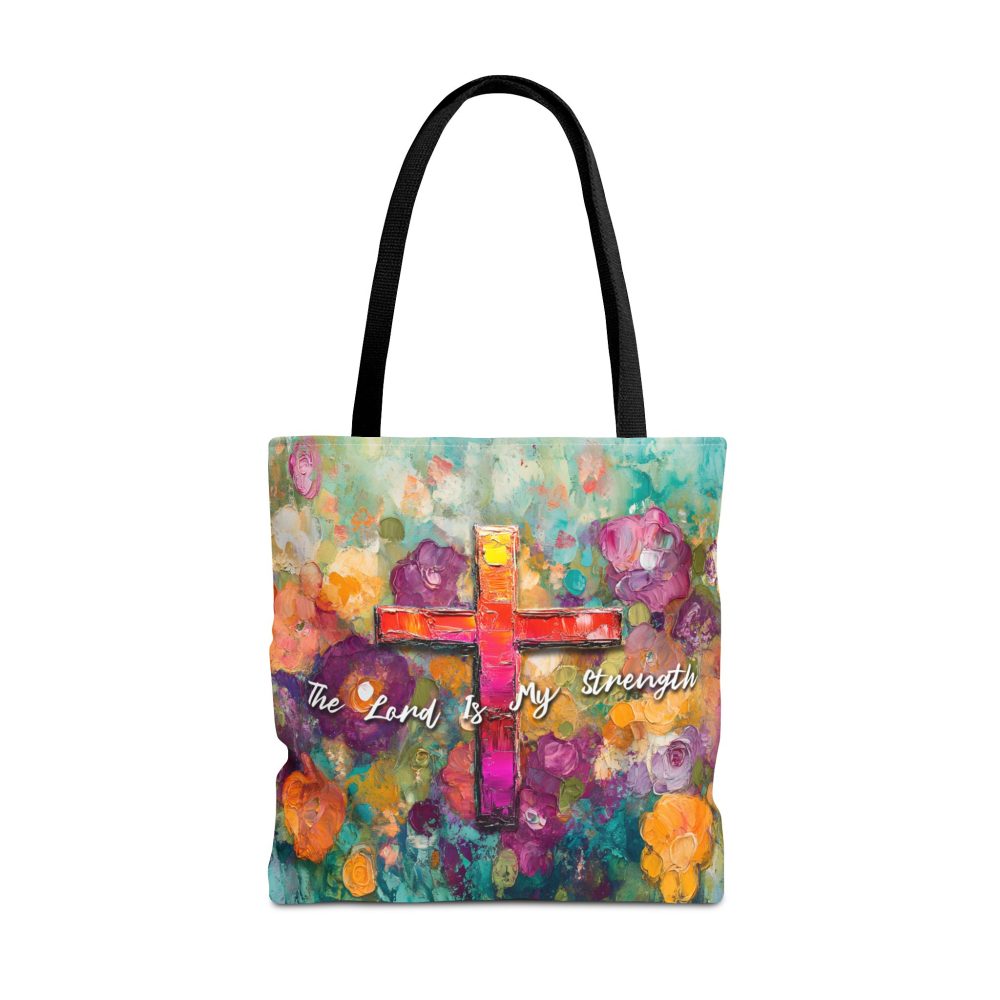 The Lord is My Strength Christian Tote Bag - Inspirational Faith Tote Bag