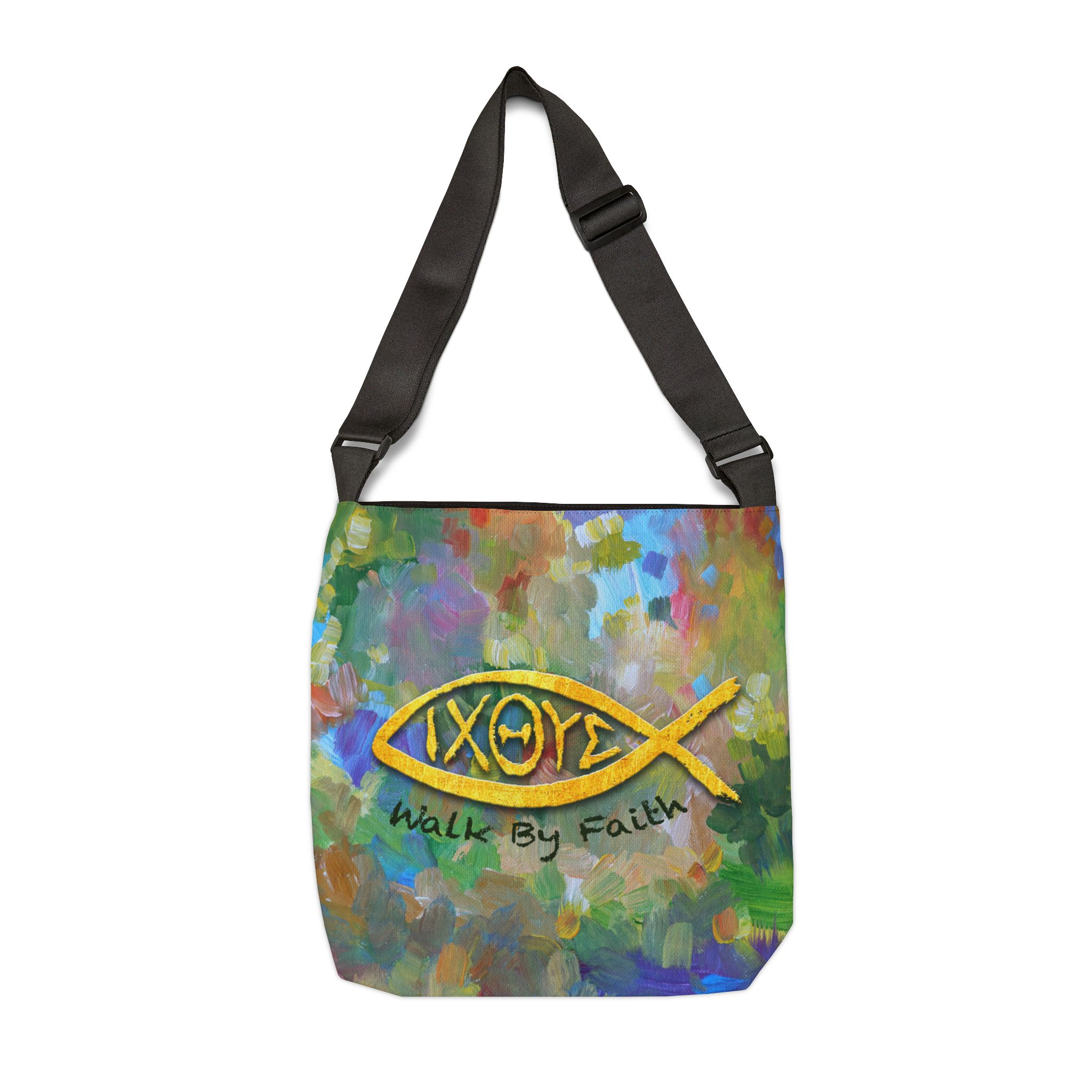 Christian Fish ICON - Adjustable Tote Bag Halo House Christian Fish ICON - Adjustable Tote Bag - Image 2
