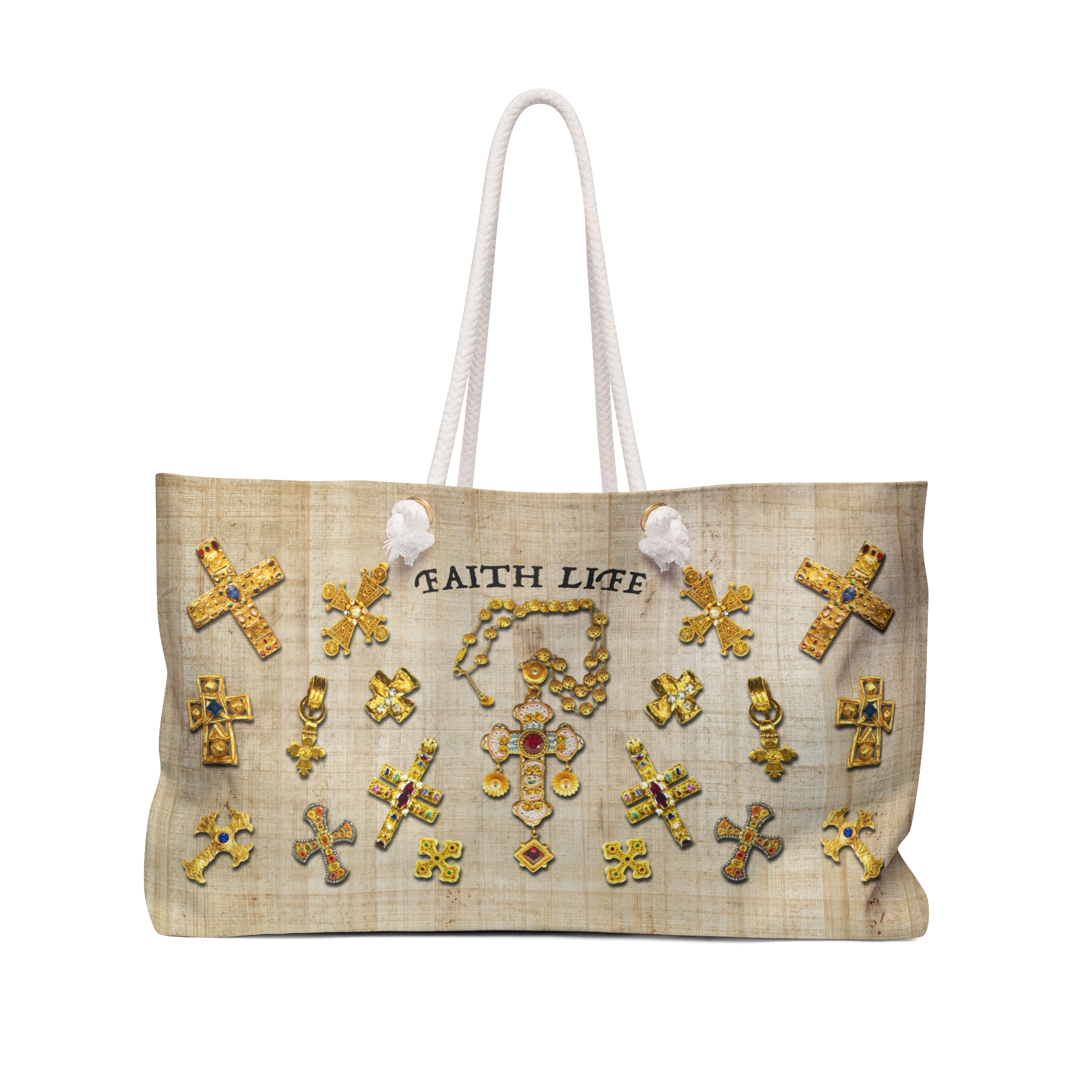 Gold Crosses - Boston Weekender Tote Bag 1 Gold Crosses - Boston Weekender Tote Bag
