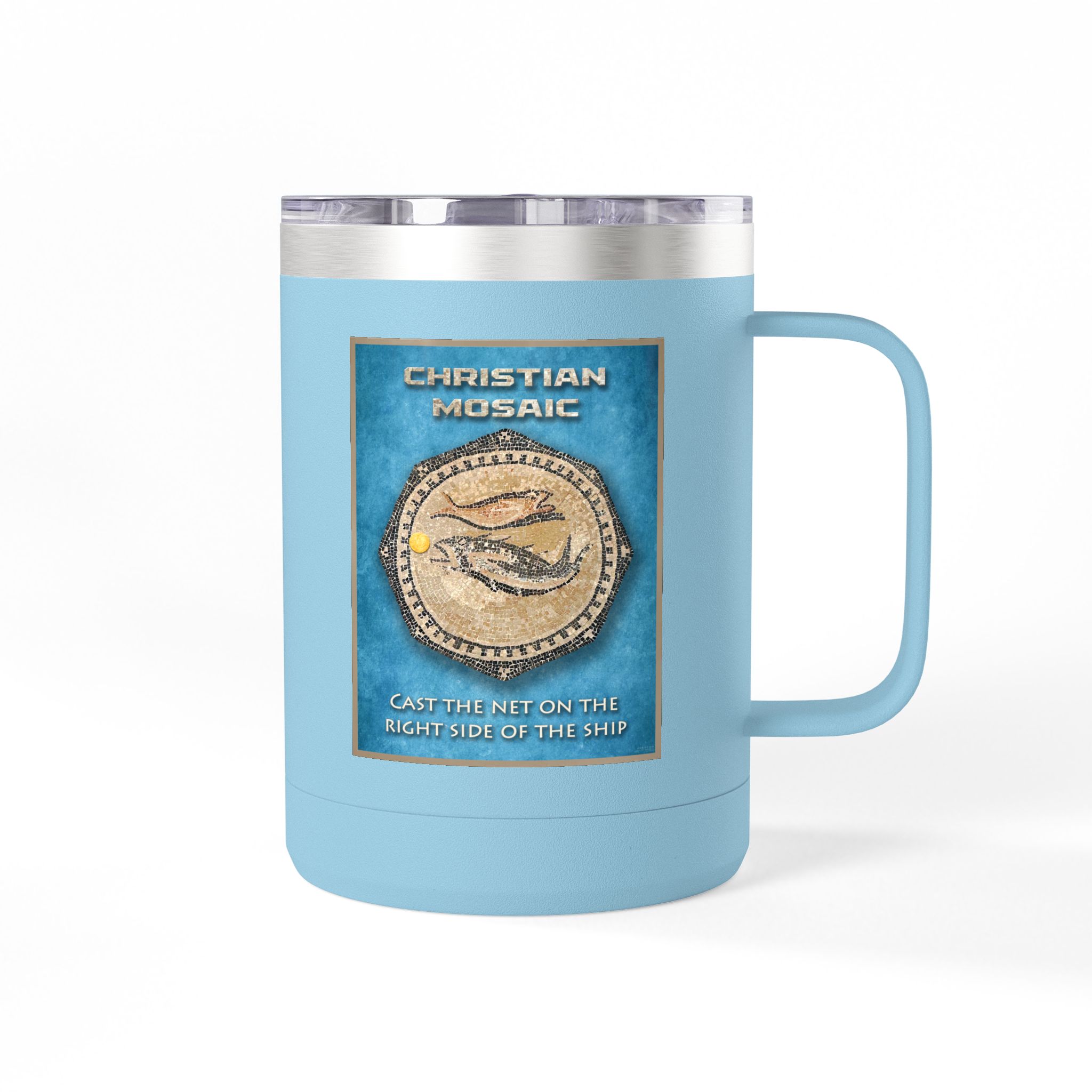 Christian Fish Historic Mosaic Travel Mug - Christian Coffee Mug 15oz 26 Christian Fish Historic Mosaic Travel Mug - Christian Coffee Mug 15oz - Image 26