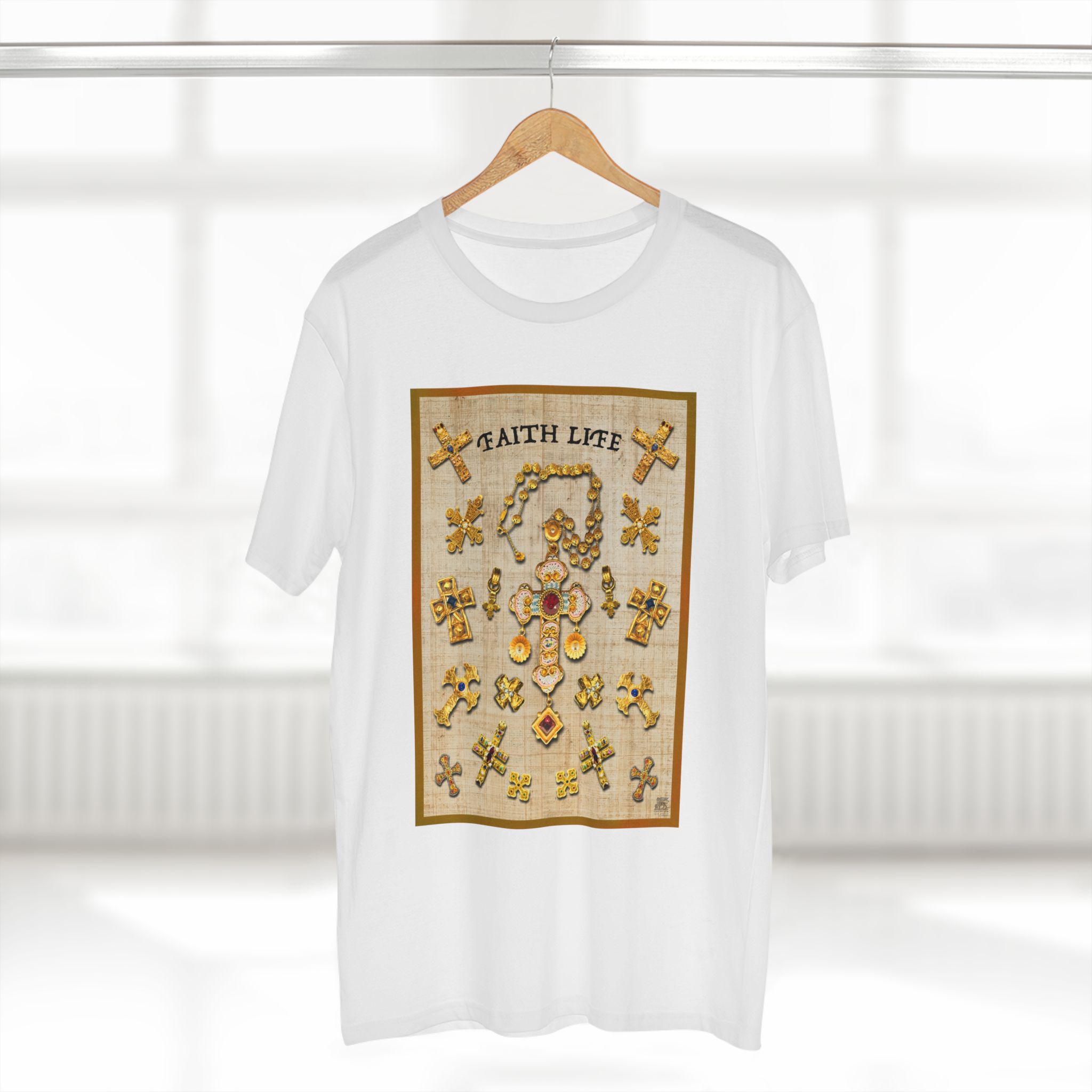 Golden Crosses Faith-Based Christian T-Shirt 3 Golden Crosses Faith-Based Christian T-Shirt - Image 3