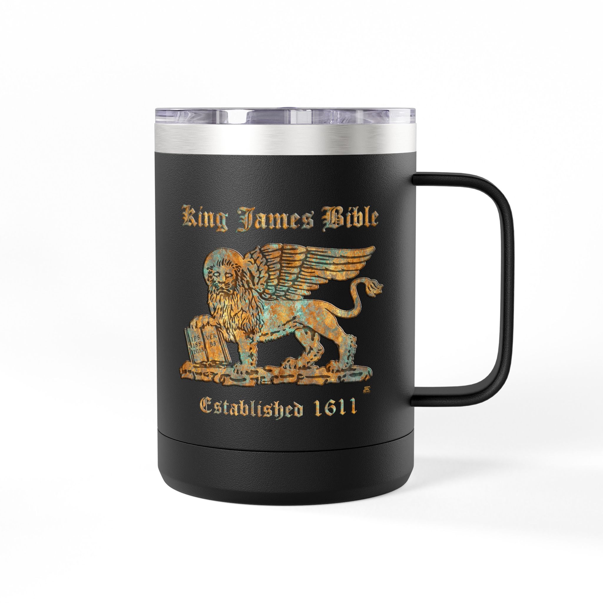 King James Bible Golden Lion Logo Christian Travel Mug - KJV Coffee Mug 15oz 14 King James Bible Golden Lion Logo Christian Travel Mug - KJV Coffee Mug 15oz - Image 14