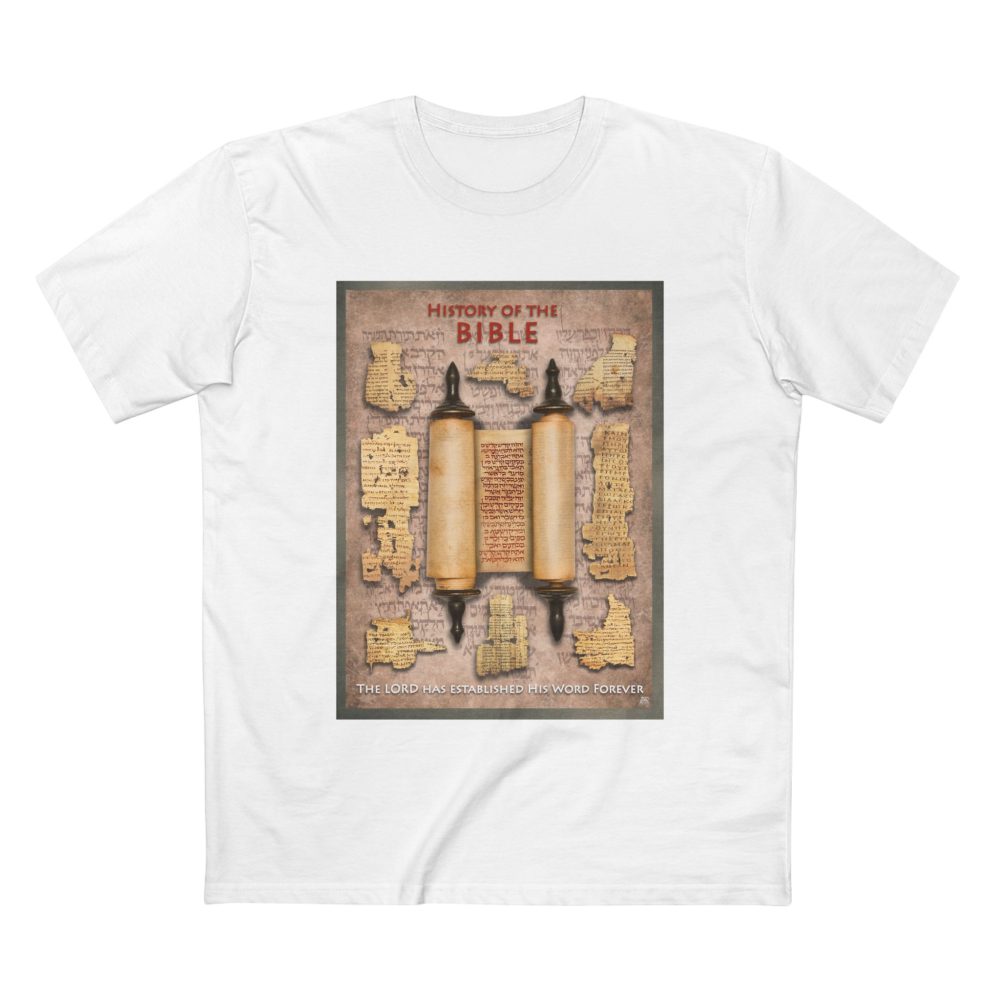 Halo House History of the Bible Christian T Shirt featuring inspirational Bible faith design